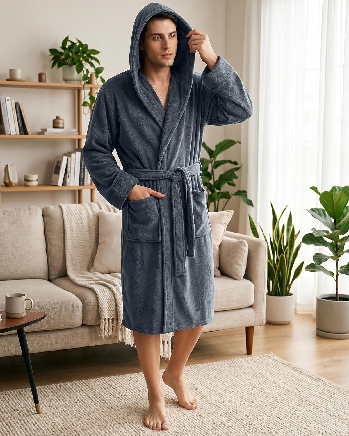 Thumbnail 5 de NY Threads EU0233 - 0236 herenbadjas met capuchon van fleece