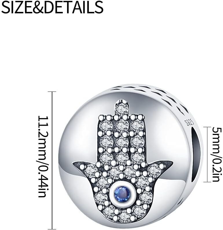 Thumbnail 4 de Pandach Damen Charm-Anhänger aus 925 Sterling Silber mit Zirkonia – passend für europäische Armbänder und Halskette