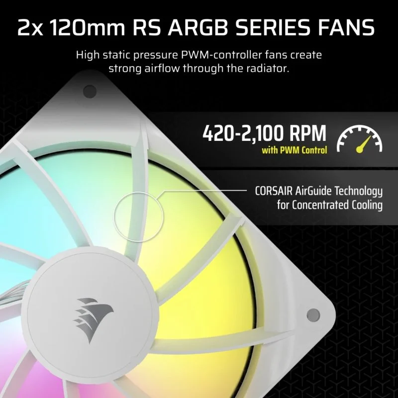 Detalle de Corsair Nautilus 240 RS ARGB Kit de Refrigeración Líquida 240mm Blanco
