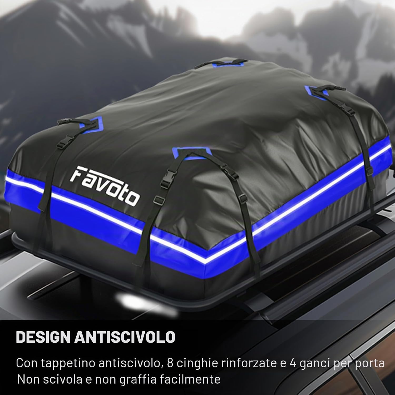 Thumbnail 5 de Favoto Box da Tetto Auto 425L: borsa impermeabile pieghevole con tappetino antiscivolo e kit fissaggio