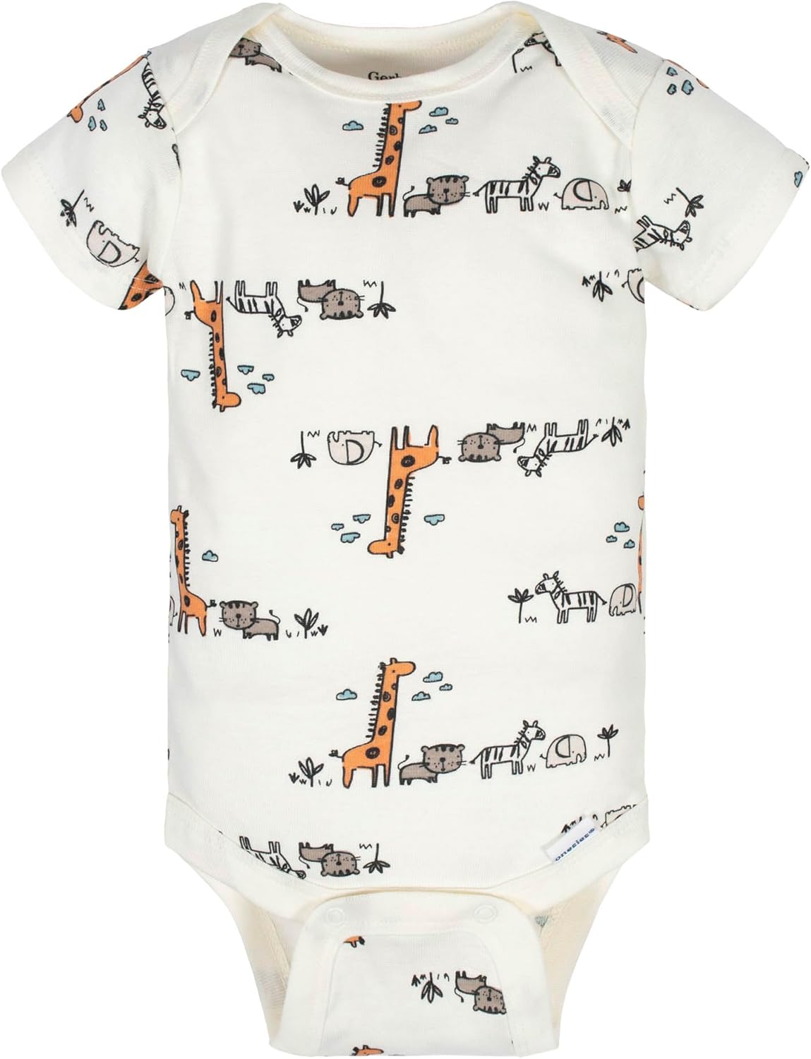 Detalle 2 de Gerber Lot de 8 bodies à manches courtes pour bébé garçon, motif jungle