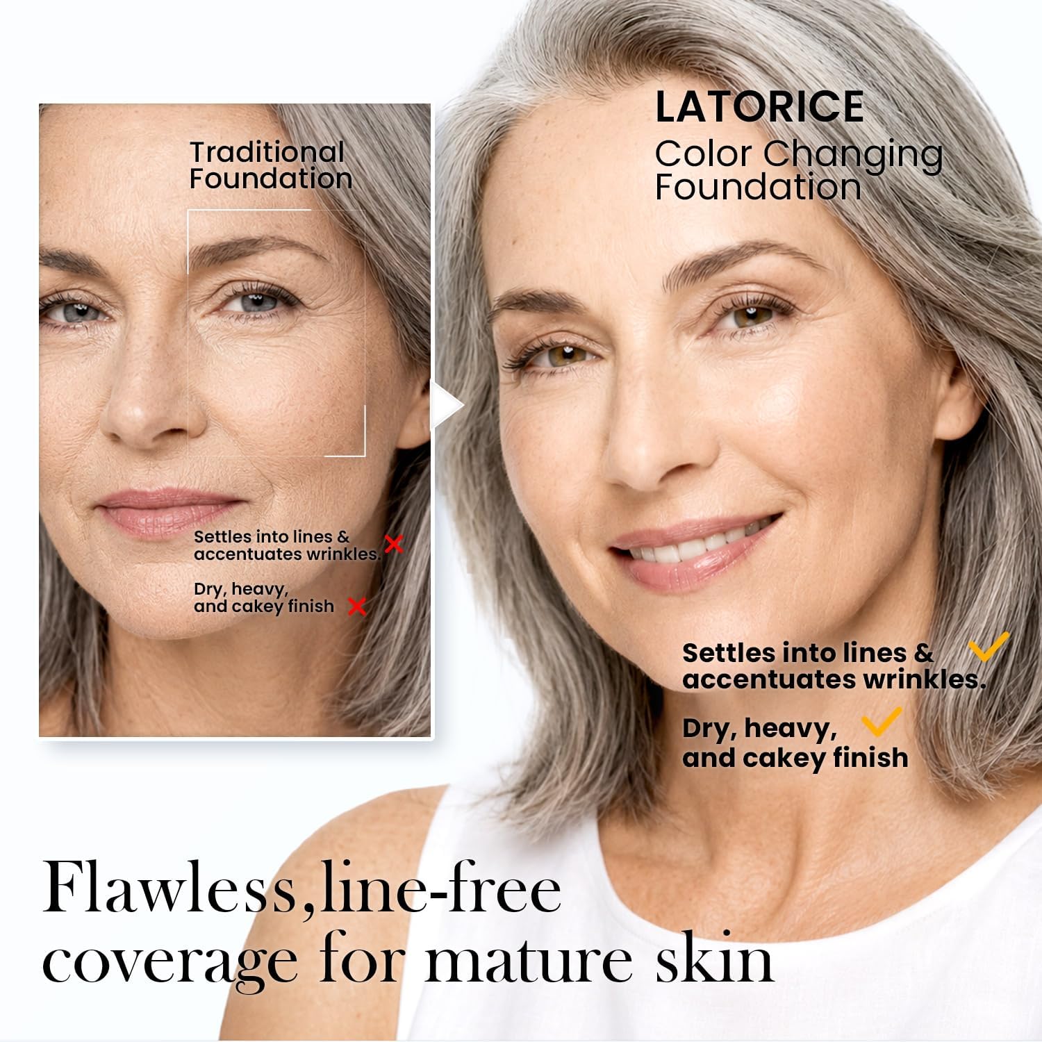 Detalle de Latorice Colour-Changing Foundation with Brush, Buildable Coverage for Mature Skin