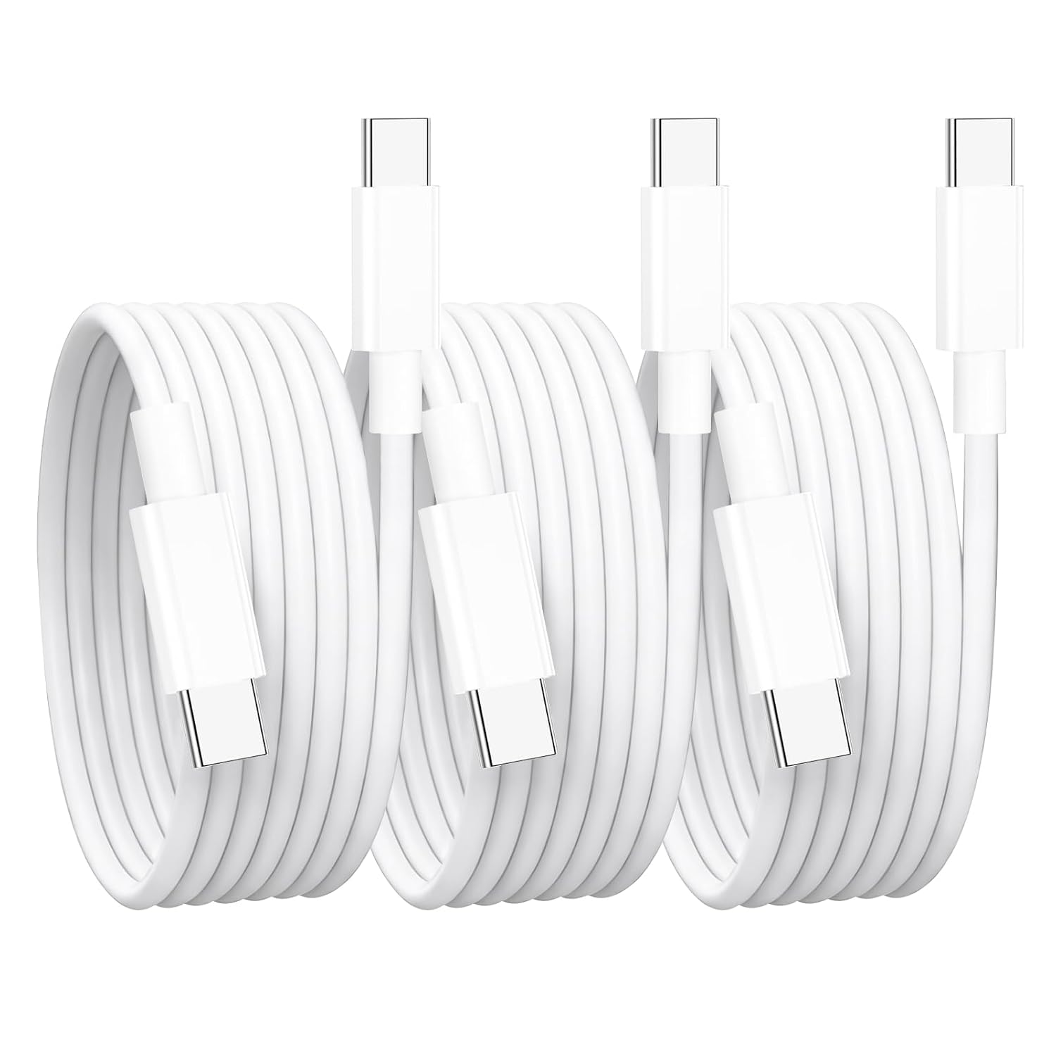Detalle de USBC to USBC Cable 3-Pack 1.8m: 60W USB-C to USB-C fast charging and durable design