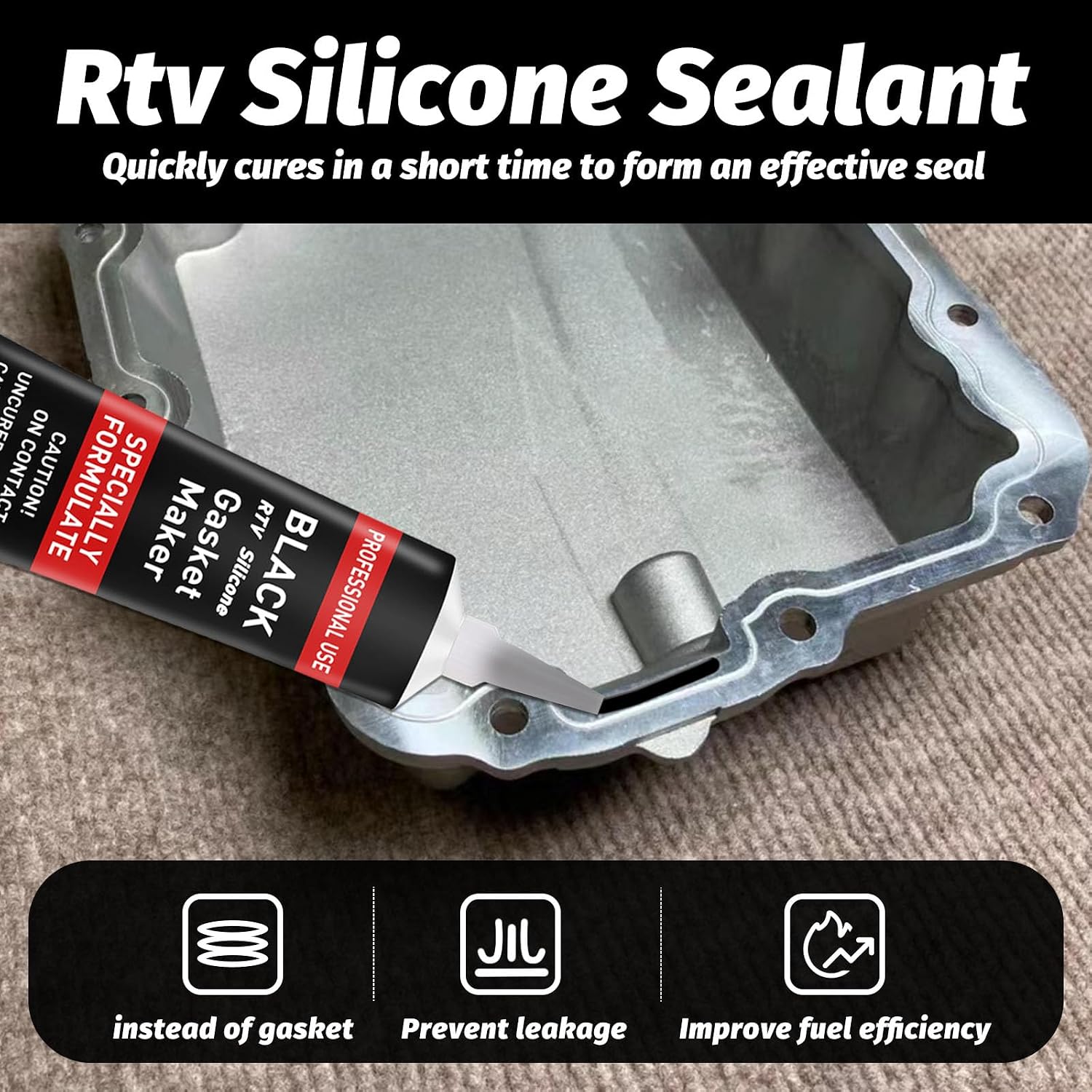 Detalle 2 de 1DFAUL RTV Silicone Gasket Maker, 170 g High-Temp Oil-Resistant Sealant