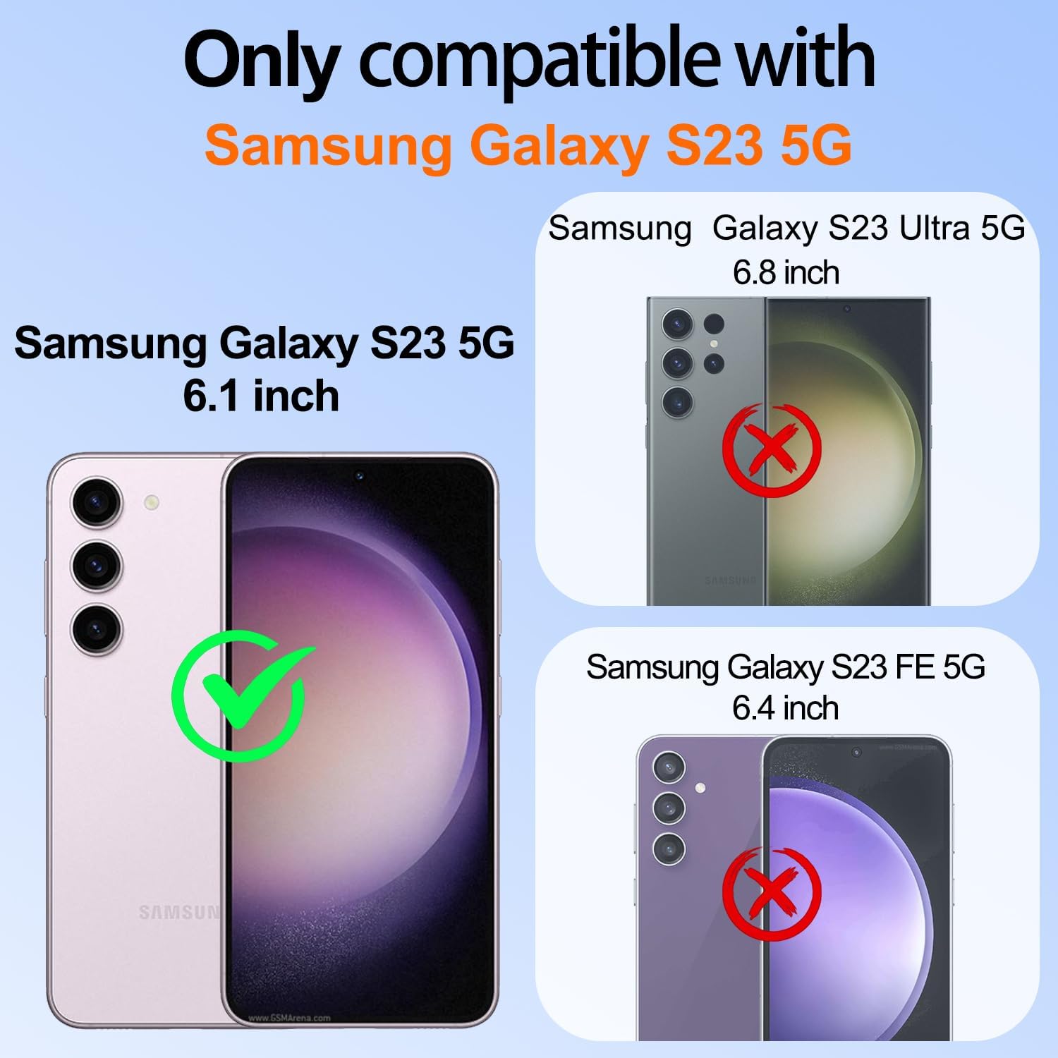 Detalle de Gritup Slim Fit Case for Samsung Galaxy S23 with Built-in Ring Kickstand and 2 Screen Protectors (S23-Gray)
