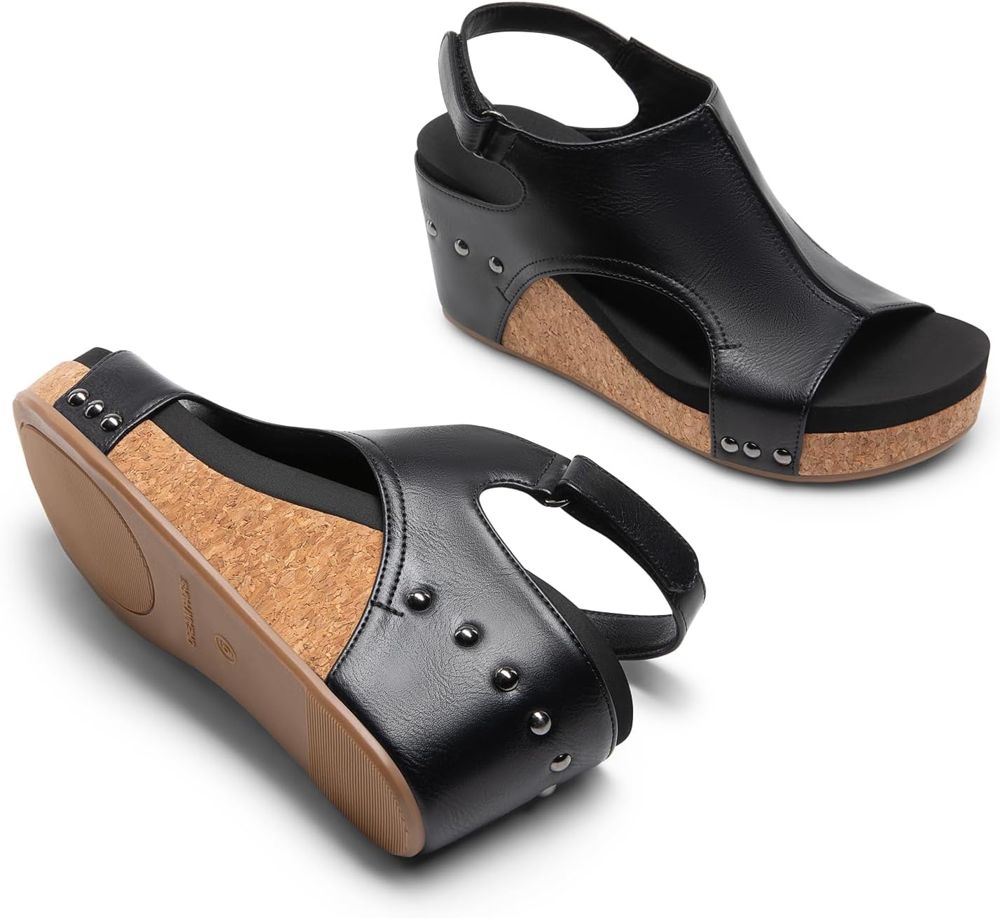 Thumbnail 6 de DREAM PAIRS Women's Platform Wedge Sandals — Comfortable Peep-Toe Cork Sandals for All-Day Wear