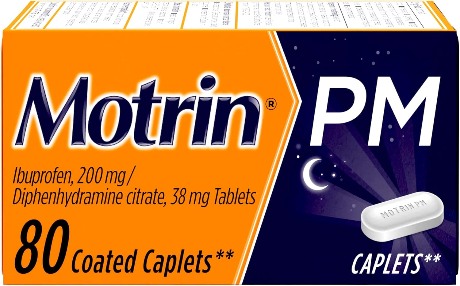 Detalle de Motrin PM Pain Reliever Caplets 200 mg