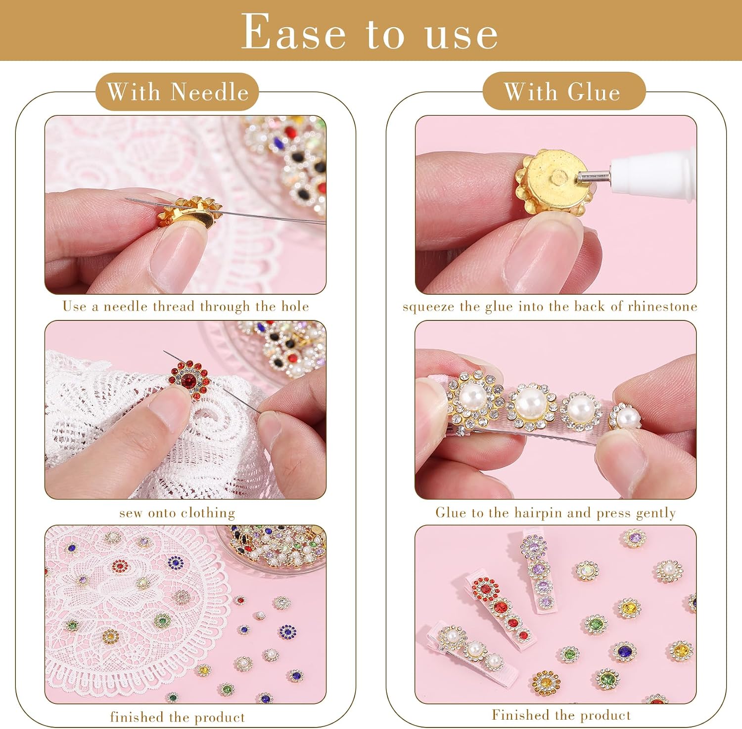 Detalle 2 de Tipart Sew-On Rhinestones, 14mm