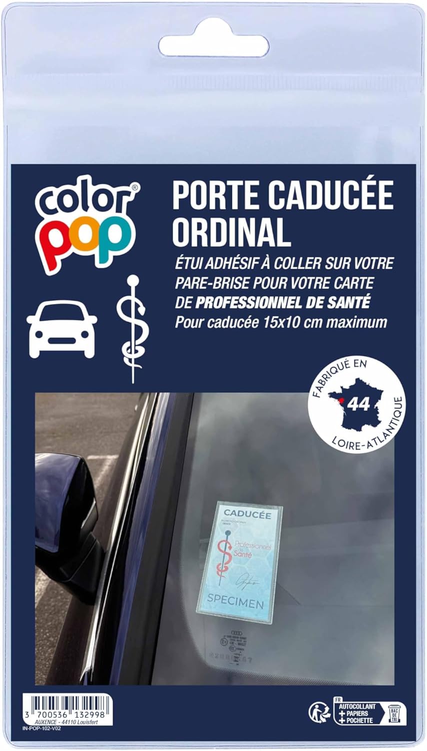 Thumbnail 2 de Porte-caducée adhésif Color Pop pour infirmiers/ infirmières – Fabriqué en France – 10,7 x 15,3 cm
