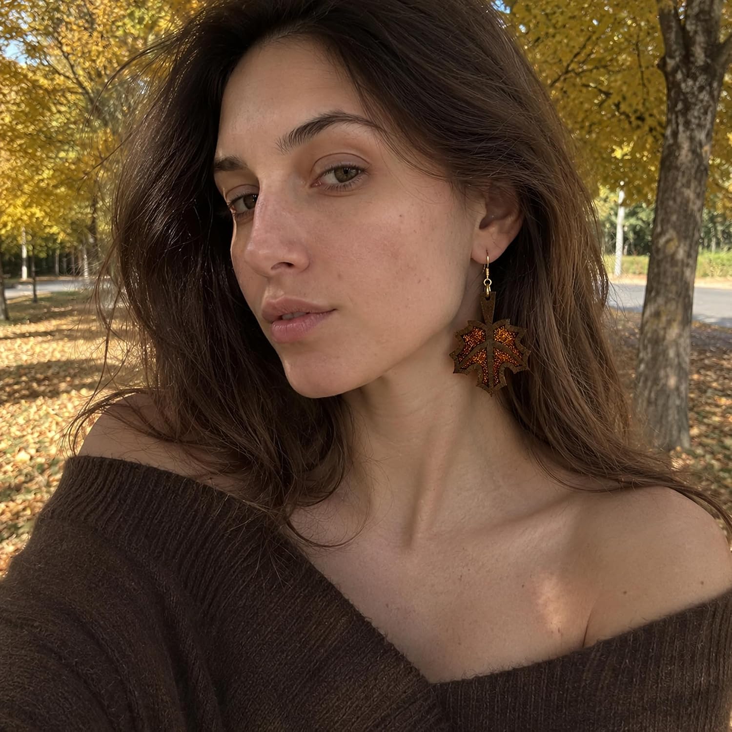 Detalle de OHOME Fall Dangle Earrings, Wood