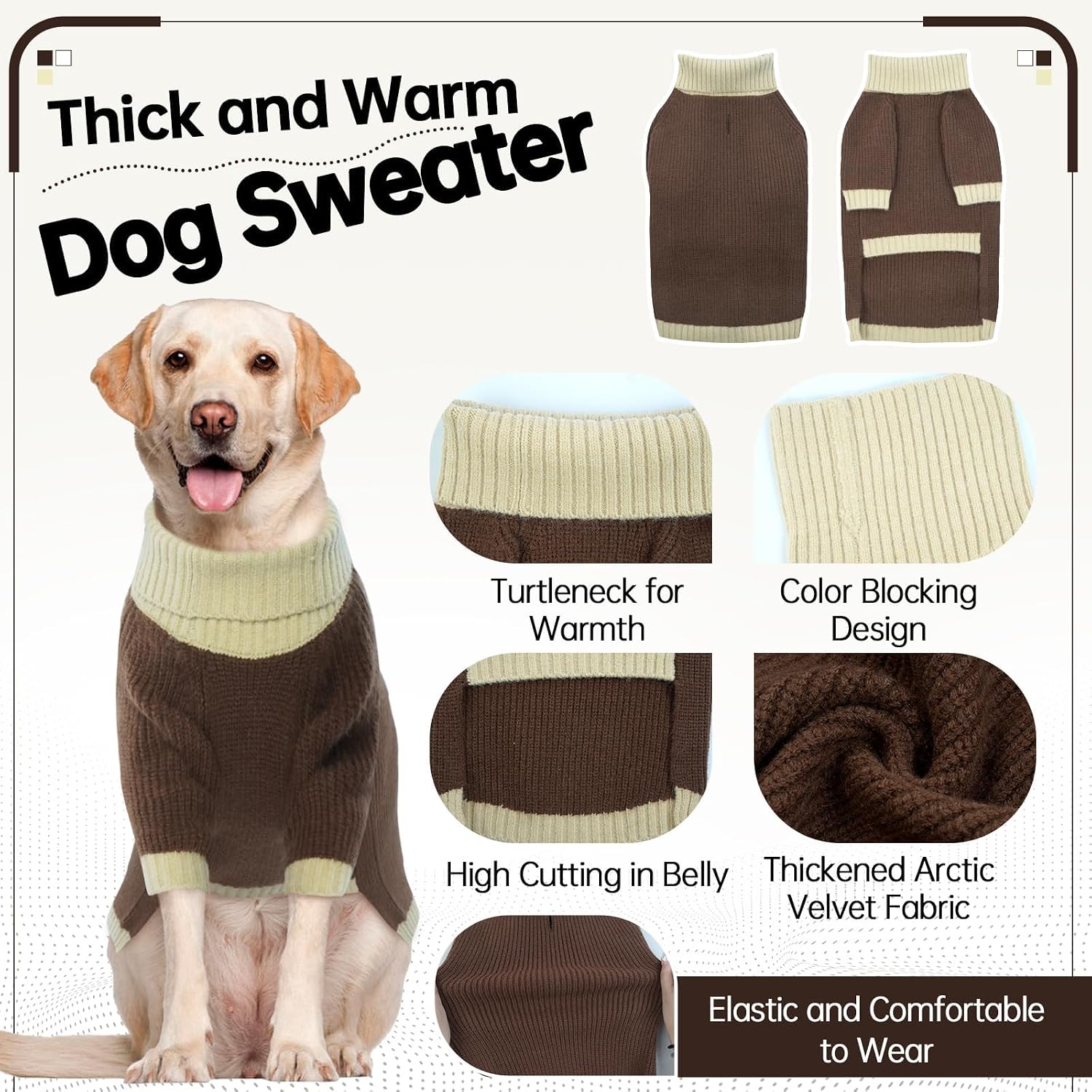 Detalle 2 de Thermal dog jumper knitwear for medium dogs