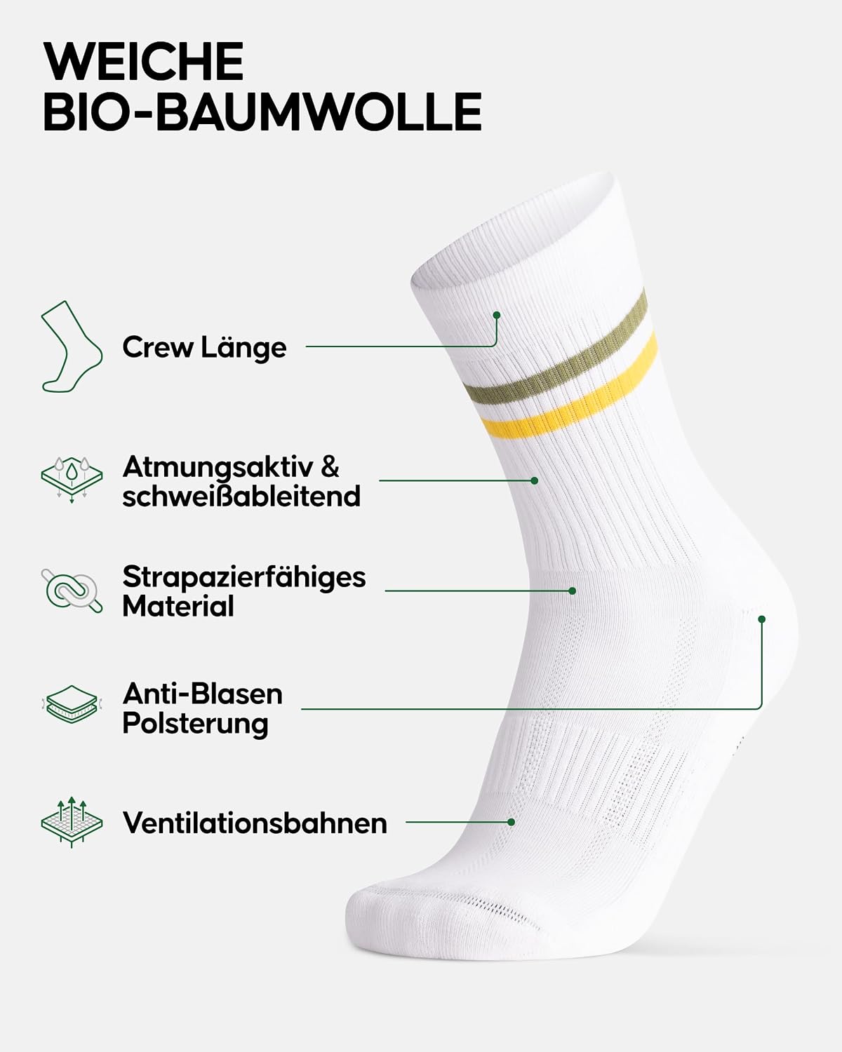 Detalle 2 de Danish Endurance Bio-Baumwolle Tennissocken