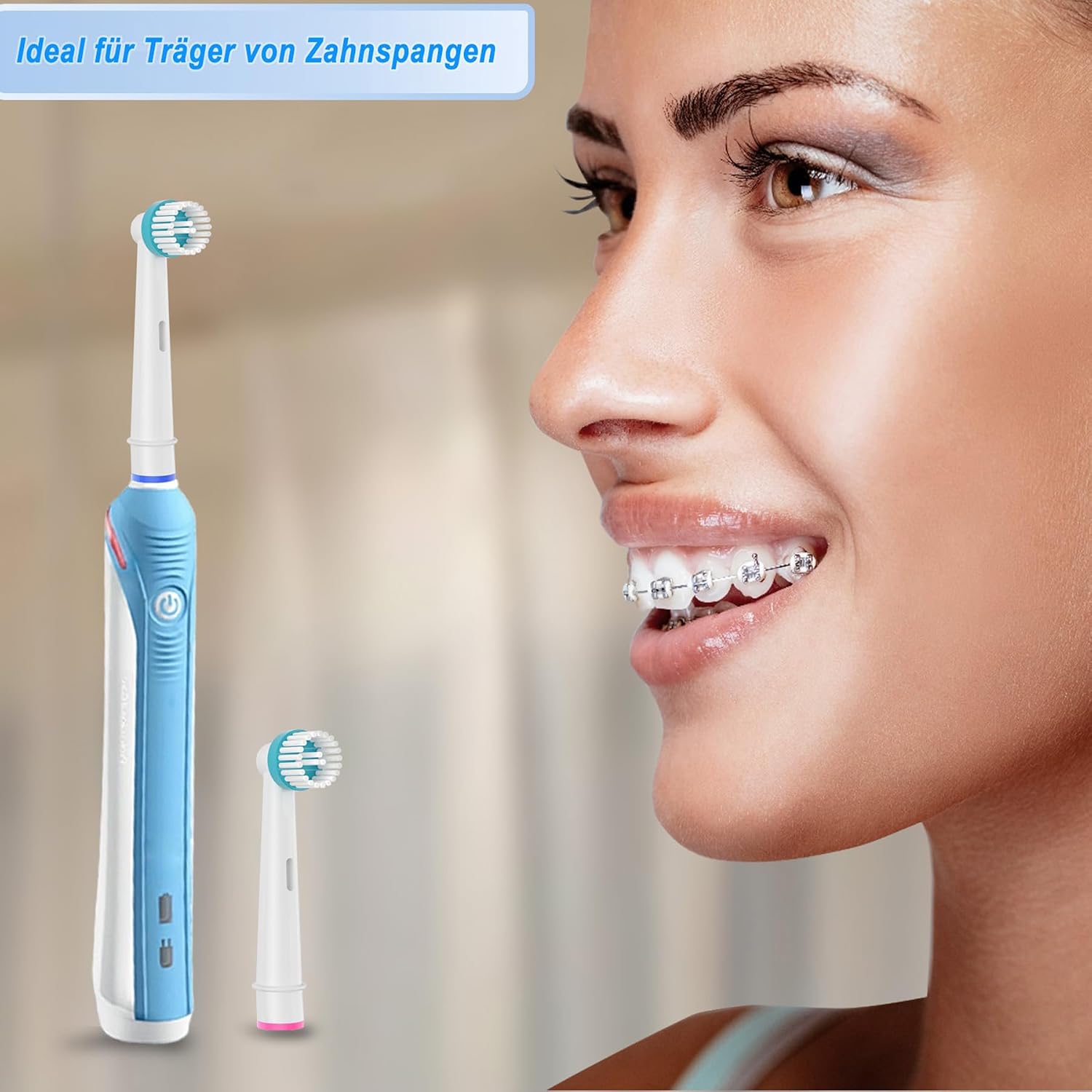 Thumbnail 6 de 16er Ortho Care Aufsteckbürsten für Braun Oral-B elektrische Zahnbürste – für präzise Reinigung an Zahnspangen