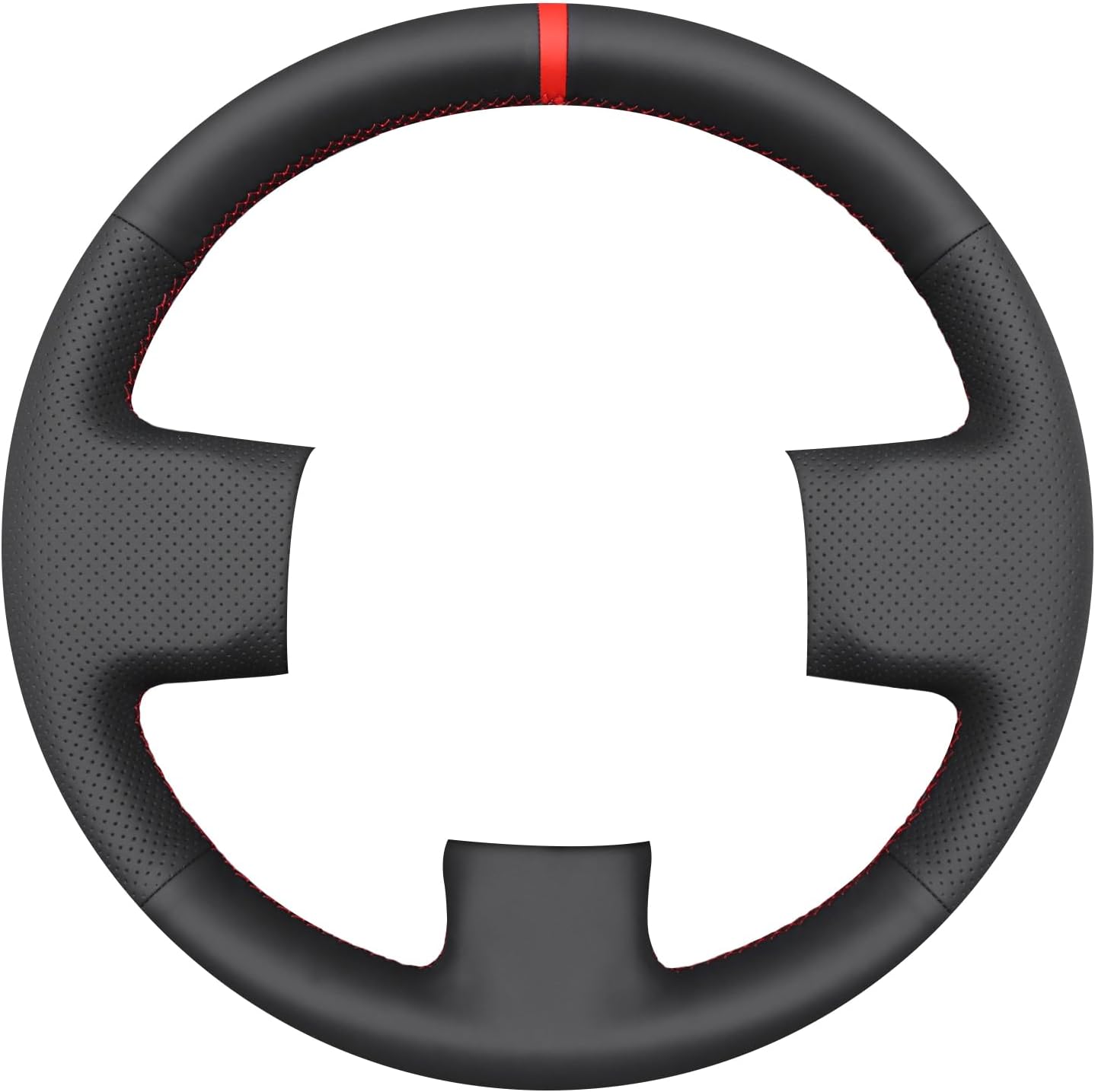 Detalle de MEWANT coprivolante in pelle microfibra per Fiat Panda (2012-2024) – cucito a mano, senza tasto multifunzione