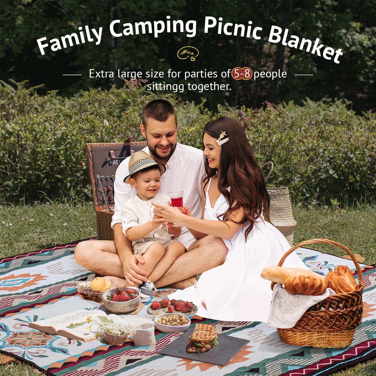 Thumbnail 6 de LARUTAN Waterproof Picnic Blanket 200x200CM