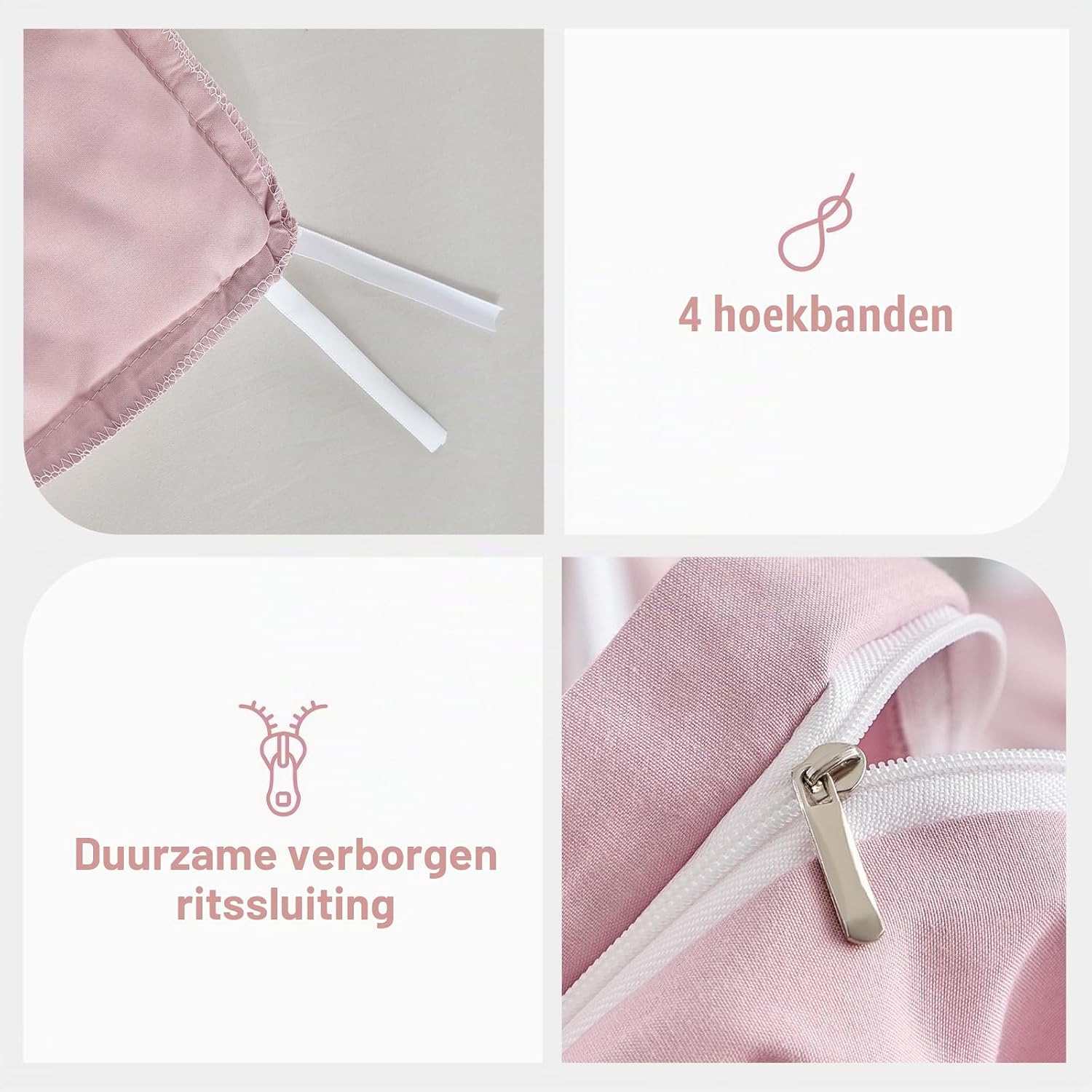 Thumbnail 6 de Lekesky JF-622007PK02DEM2-DECL dekbedovertrekset, roze microvezel met ruches