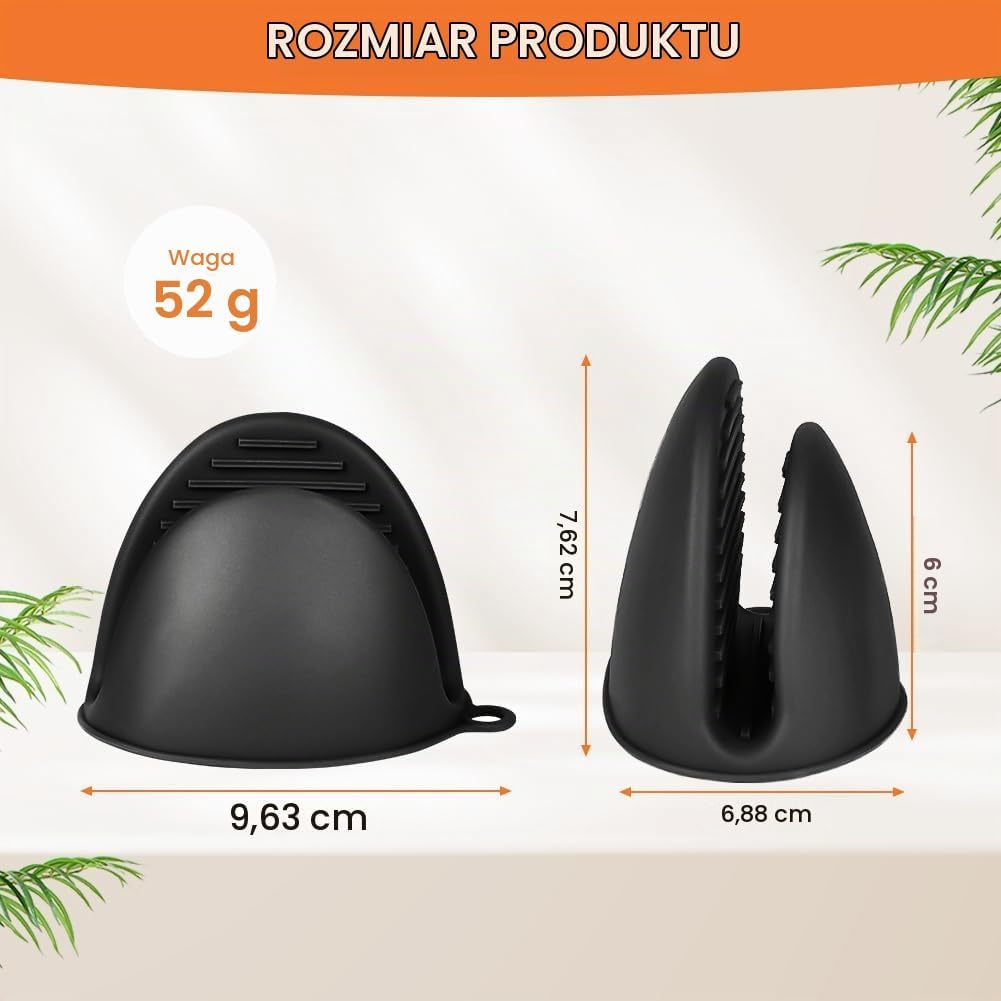 Detalle 2 de AUAUY mini rękawice kuchenne z silikonu, antypoślizgowe, do 230°C, 2 szt.
