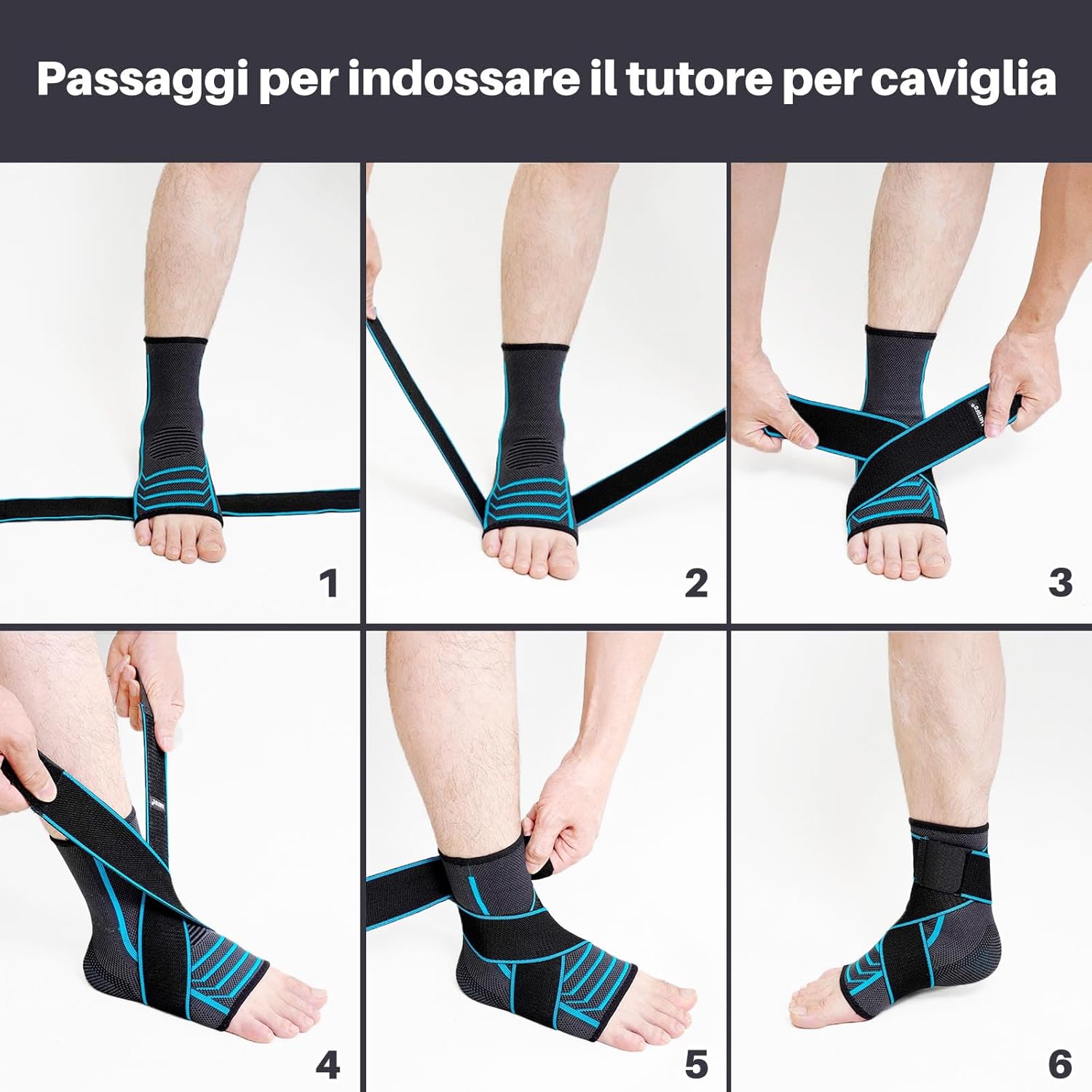 Thumbnail 4 de PUTUO Caviglia Tutore con Fascia: Cavigliera Ortopedica per Distorsione, 43-46, 1 Pezzo