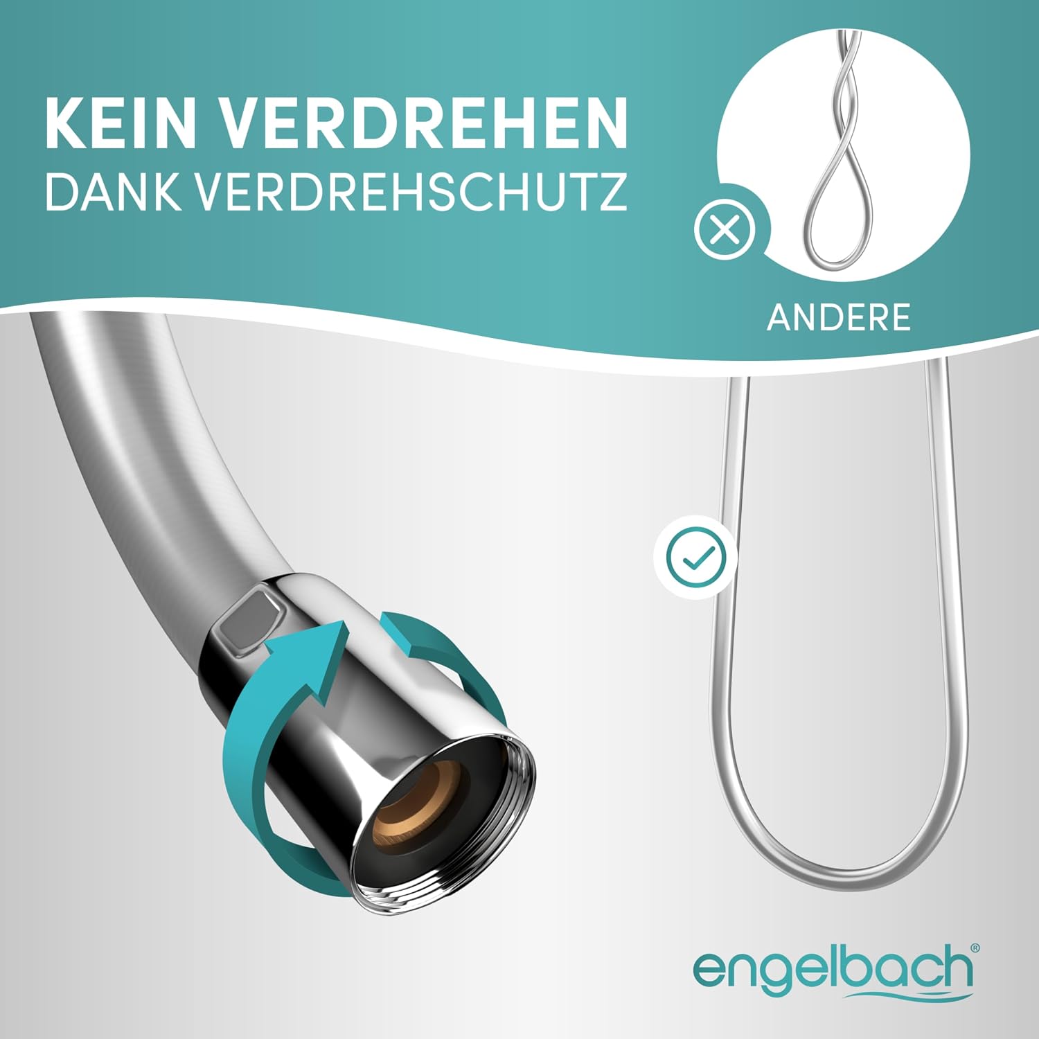 Detalle de Engelbach Duschschlauch 1,25 m für 1/2 Zoll