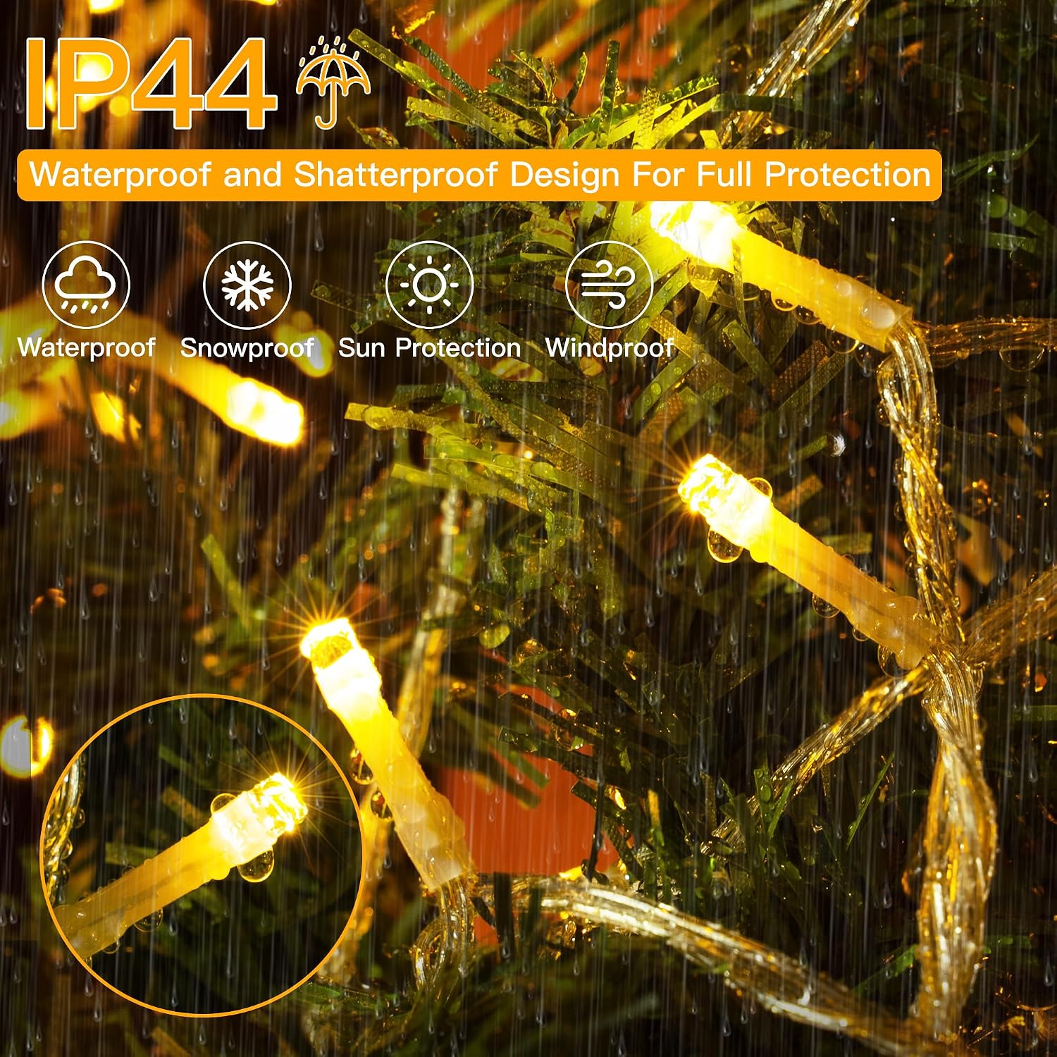 Detalle 2 de Ollny Fairy Lights Mains Powered: 40m Outdoor String Lights with 400 LEDs