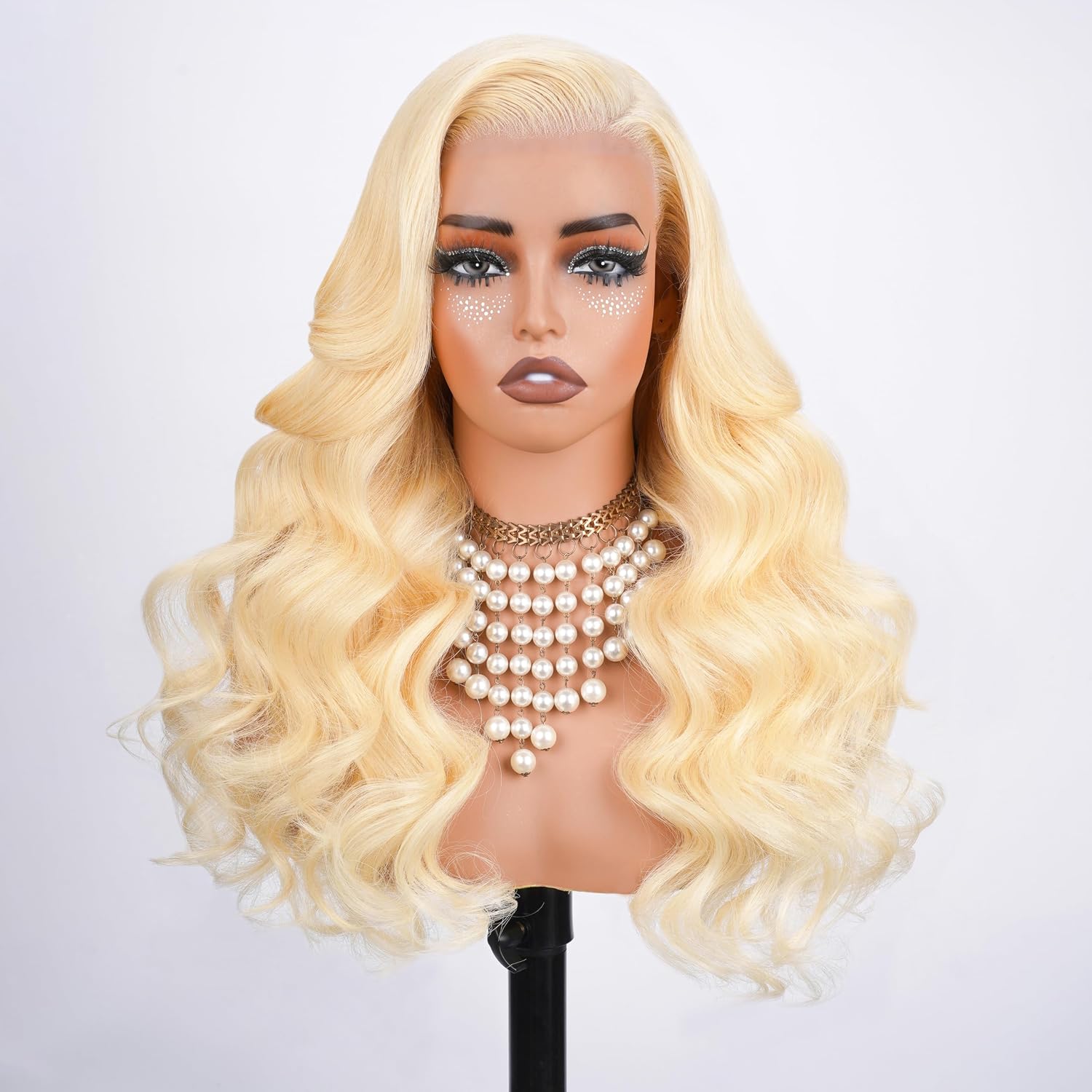 613 13x6 Lace Front Wig (Human Hair) 250 Density, 30 Inch Body Wave Blonde HD Lace Frontal