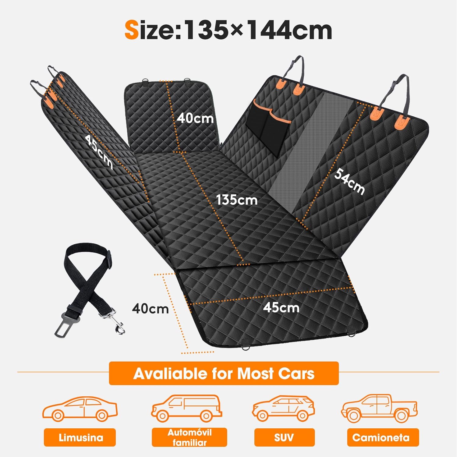 Thumbnail 4 de JOEJOY Dog Car Seat Cover 55.9in