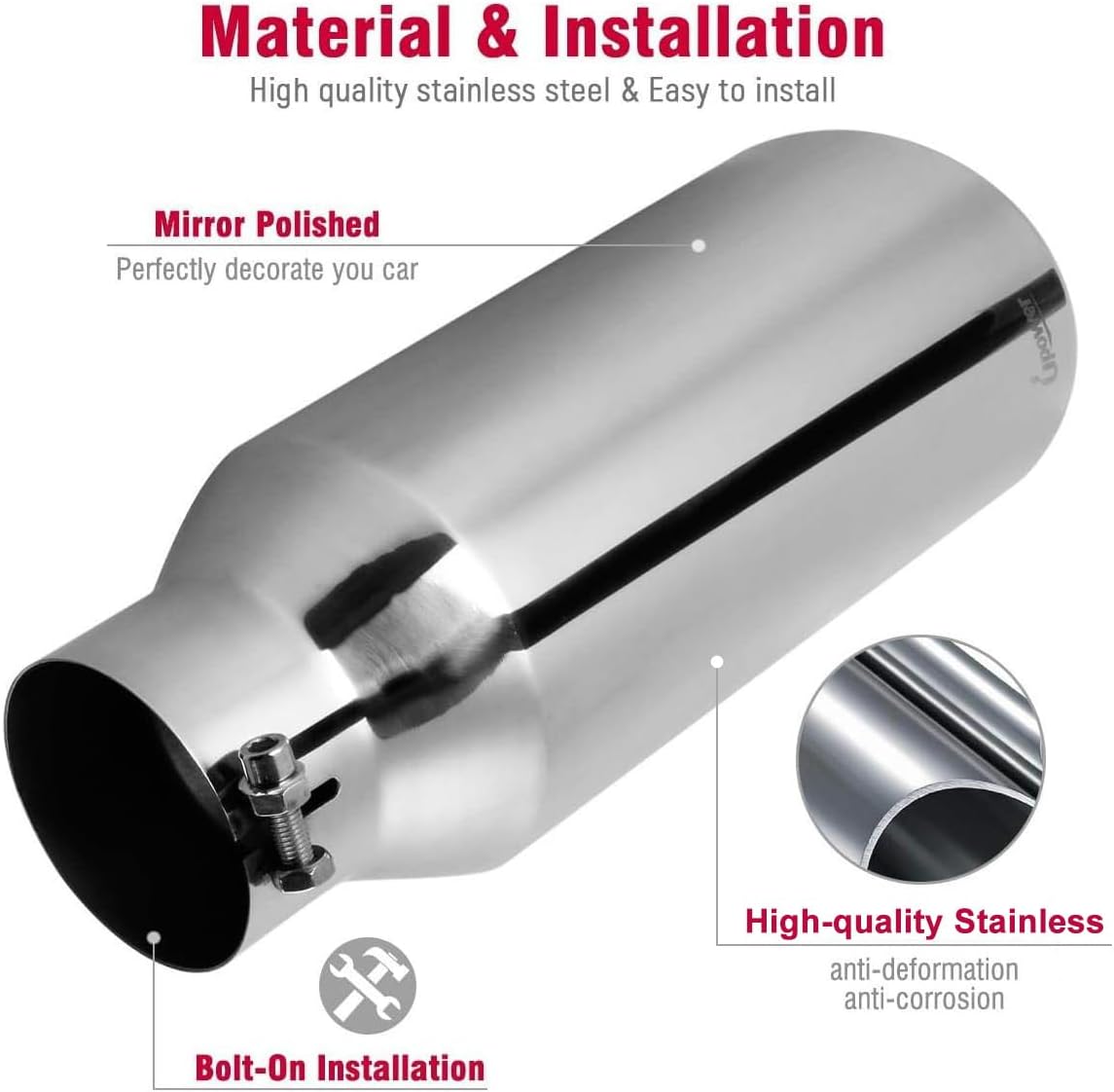 Thumbnail 5 de Upower Universal Diesel Exhaust Tip 15"