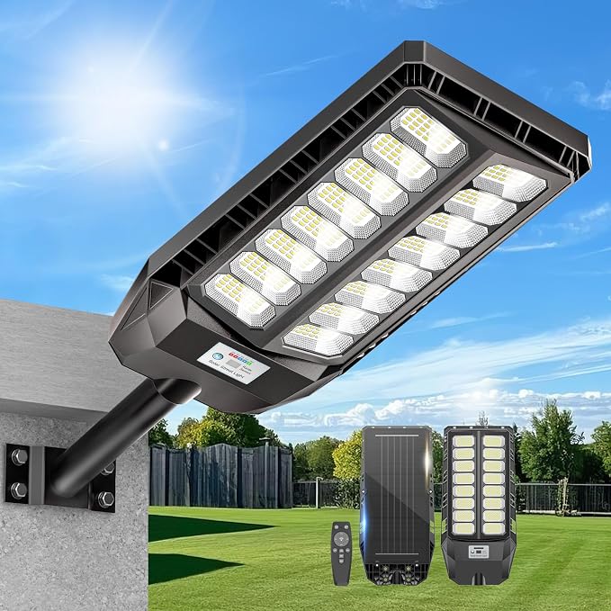 Detalle de Adewalk 3000W Farola Solar Exterior con Mando y Sensor