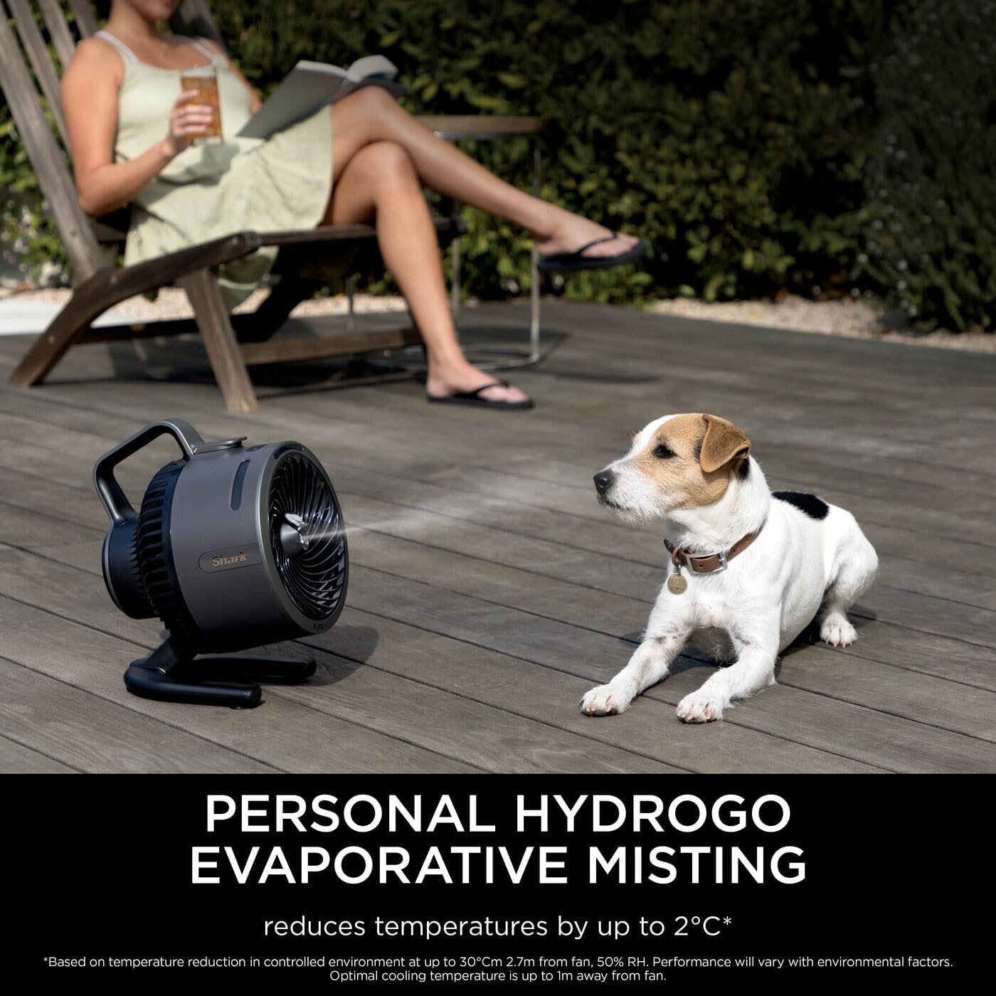 Detalle de Shark FlexBreeze HydroGo Cordless Fan (Charcoal FA050UK) with mist cooling
