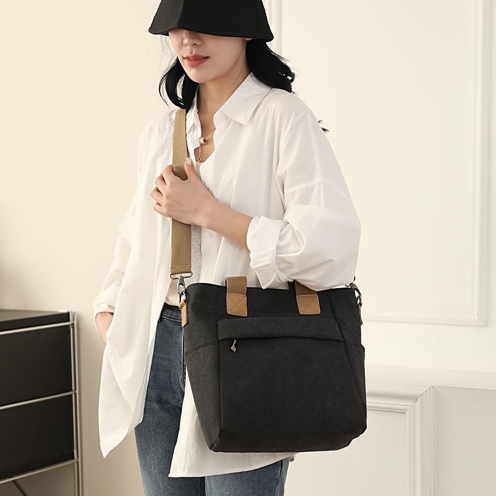 Detalle 2 de zhongningyifeng Canvas Tote Bag for Women: A Practical Small Handbag for Everyday Use
