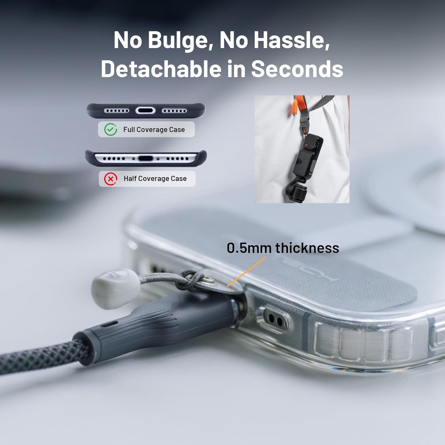 Thumbnail 4 de PGYTECH LinkGo Sangle de Photographie pour Téléphone – Sangle réglable en nylon, compatible iPhone et Android