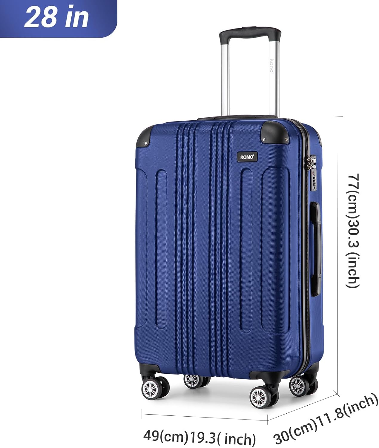 Thumbnail 2 de Kono 28 Inch Large Hard Shell Luggage: Durable ABS+PC Spinner Suitcase