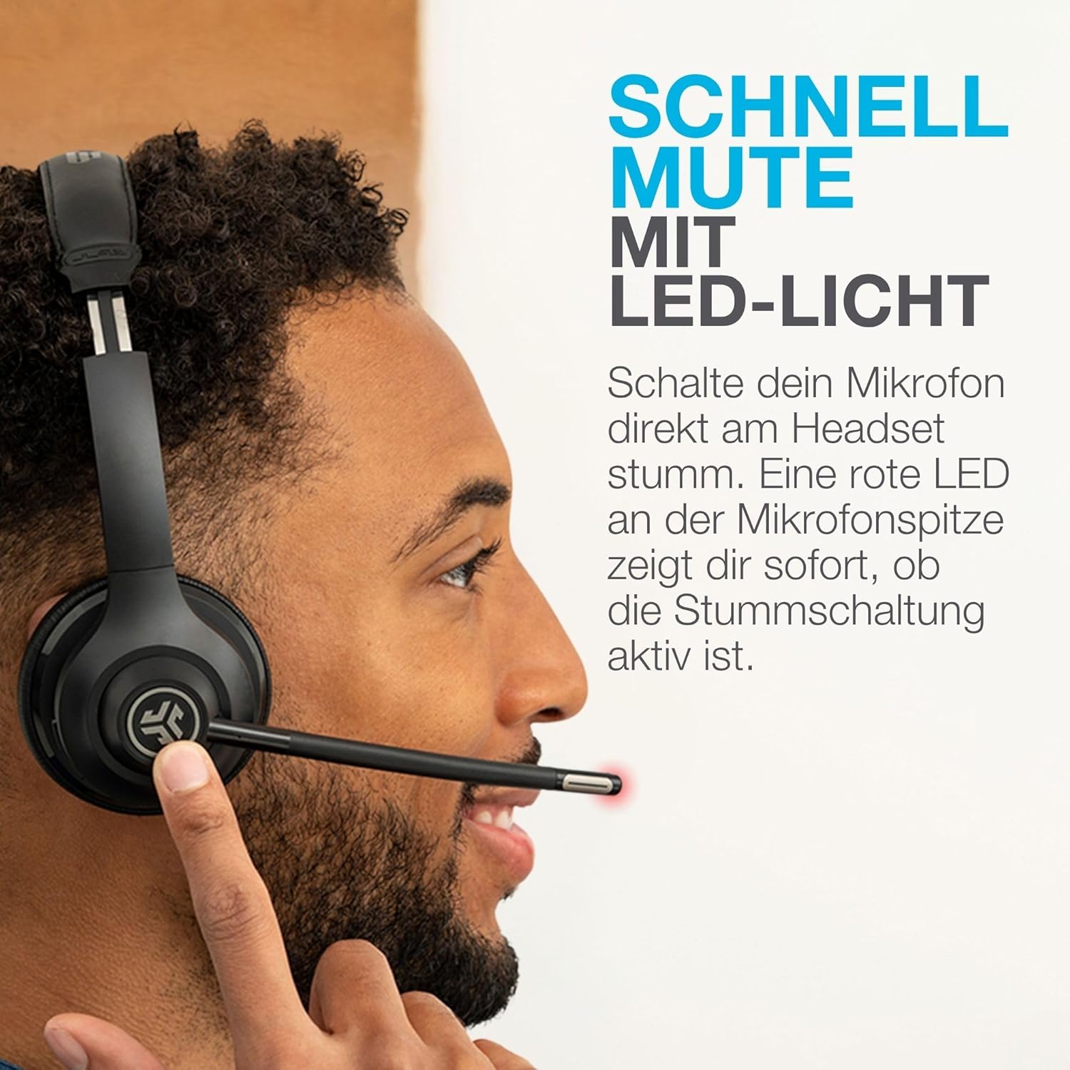 Thumbnail 4 de JLab Go Work 2nd Gen Bluetooth-Headset mit Mikrofon & USB‑C-Dongle (Multipoint, bis 55 Std. Akku)