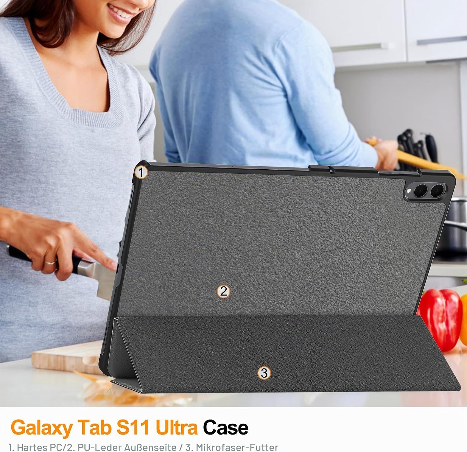 Thumbnail 5 de FDHYFGDY Hülle für Samsung Galaxy Tab S11 Ultra 14.6" – Ultradünn, stoßfest, mit Auto Sleep/Wake