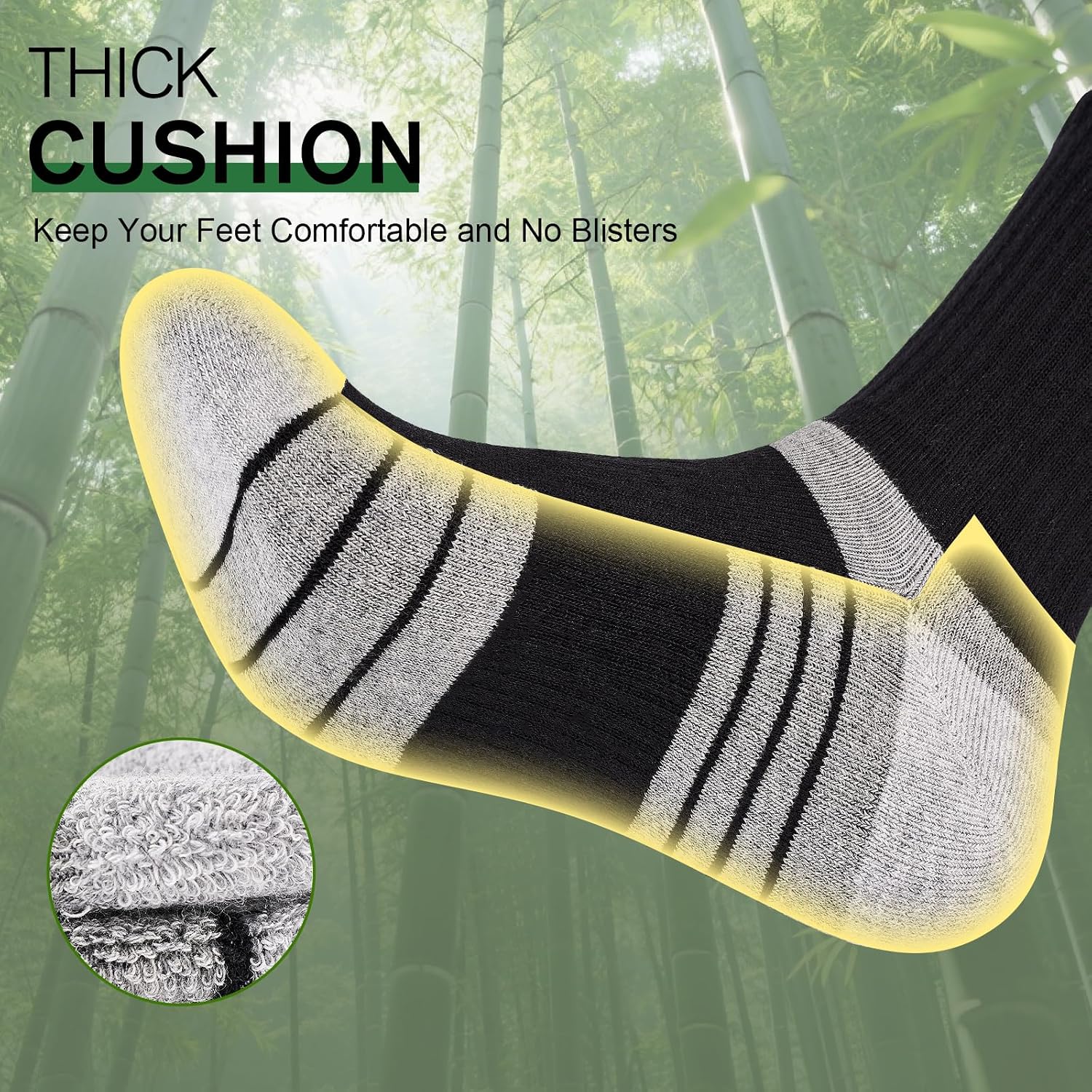 Thumbnail 3 de Stoeury Bamboo Socks for Outdoor Activity: Cushioned, Seamless, and Moisture-Wicking