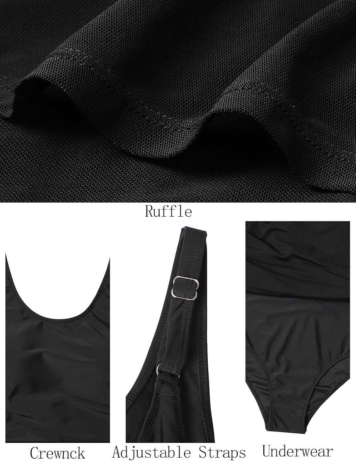 Detalle de VIMPUNEC Women One Piece Swim Dress Swimsuit with Tummy Control and Modest Skirt