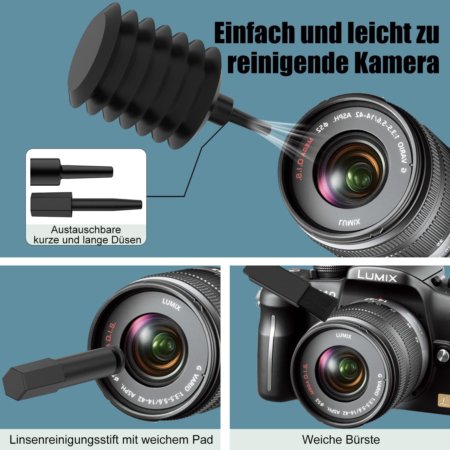 Detalle de VICHYIE 20-in-1 Tastatur Reinigungsset – Reinigungszubehör für Tastatur, Kopfhörer, Bildschirm und mehr (Schwarz)