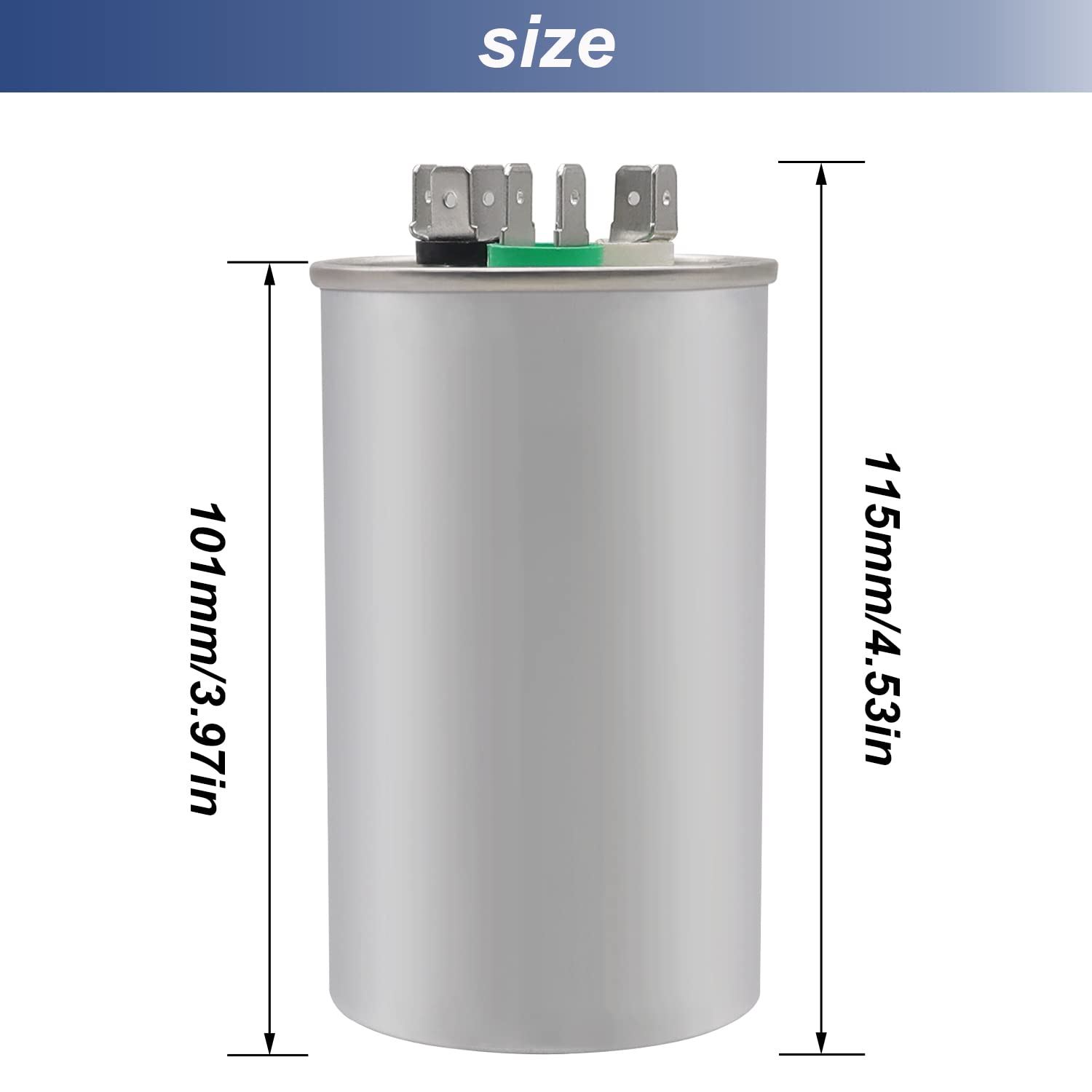 Detalle de Tnisesm dual run capacitor 45+5 uF