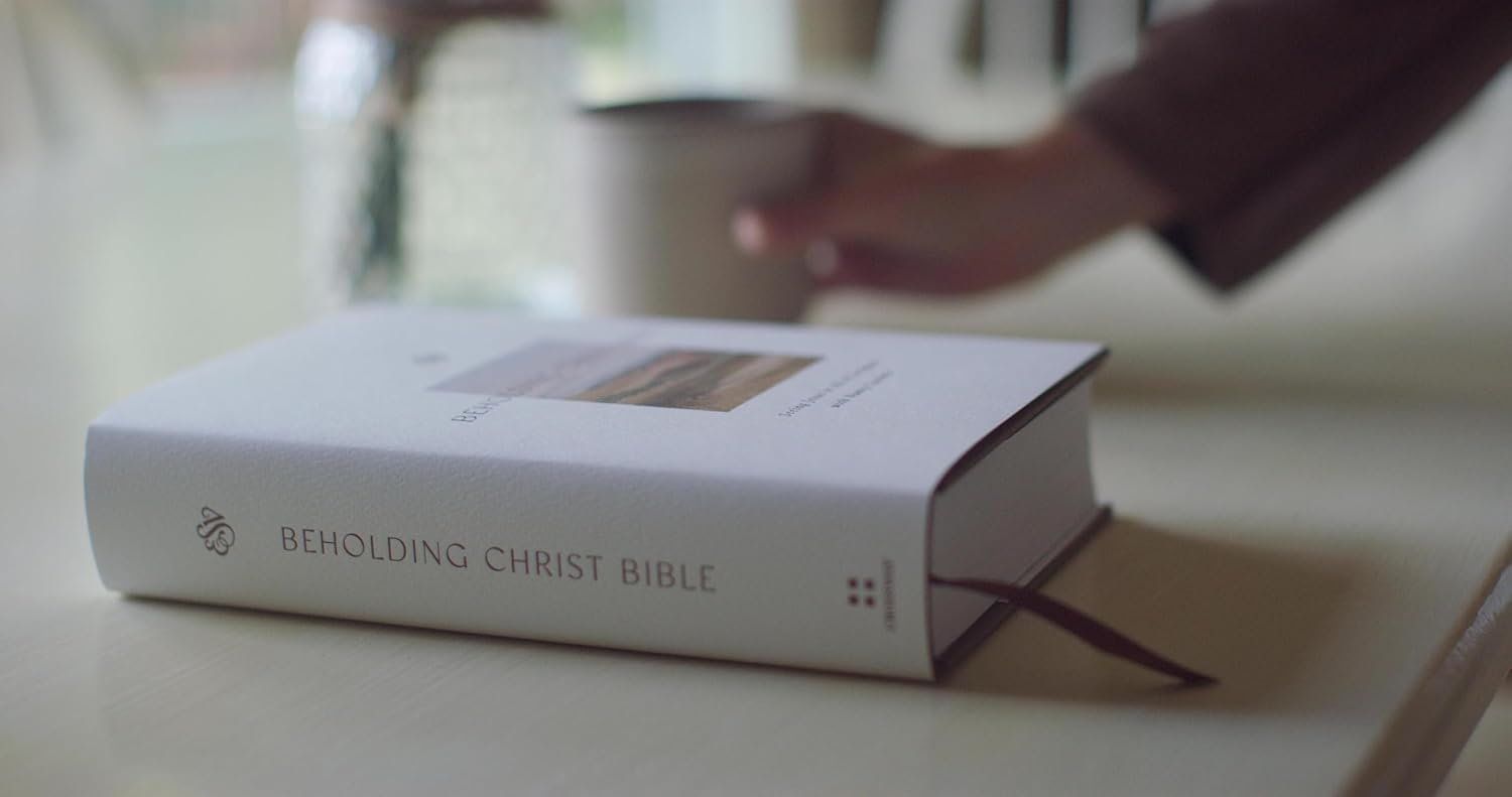 Detalle 2 de ESV Beholding Christ Bible Hardcover with Full ESV Text and 365 Daily Introductions