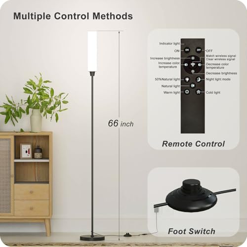 Detalle 2 de Pekipe: Lámpara de pie con control remoto, regulación 3000–6000 K y brillo 10–100%