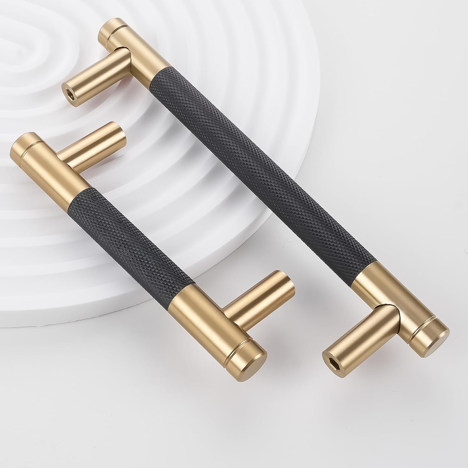Thumbnail 5 de damerin 10er Pack Schrankgriffe 128 mm schwarz & champagner bronze, gerändelt