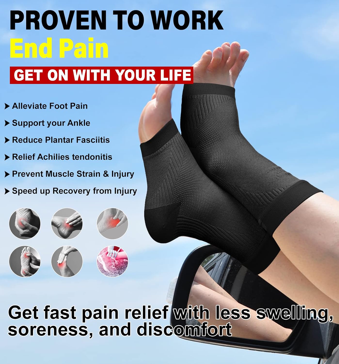 Detalle 2 de KEKING Ankle Brace Compression Sleeve for Plantar Fasciitis and Achilles Support