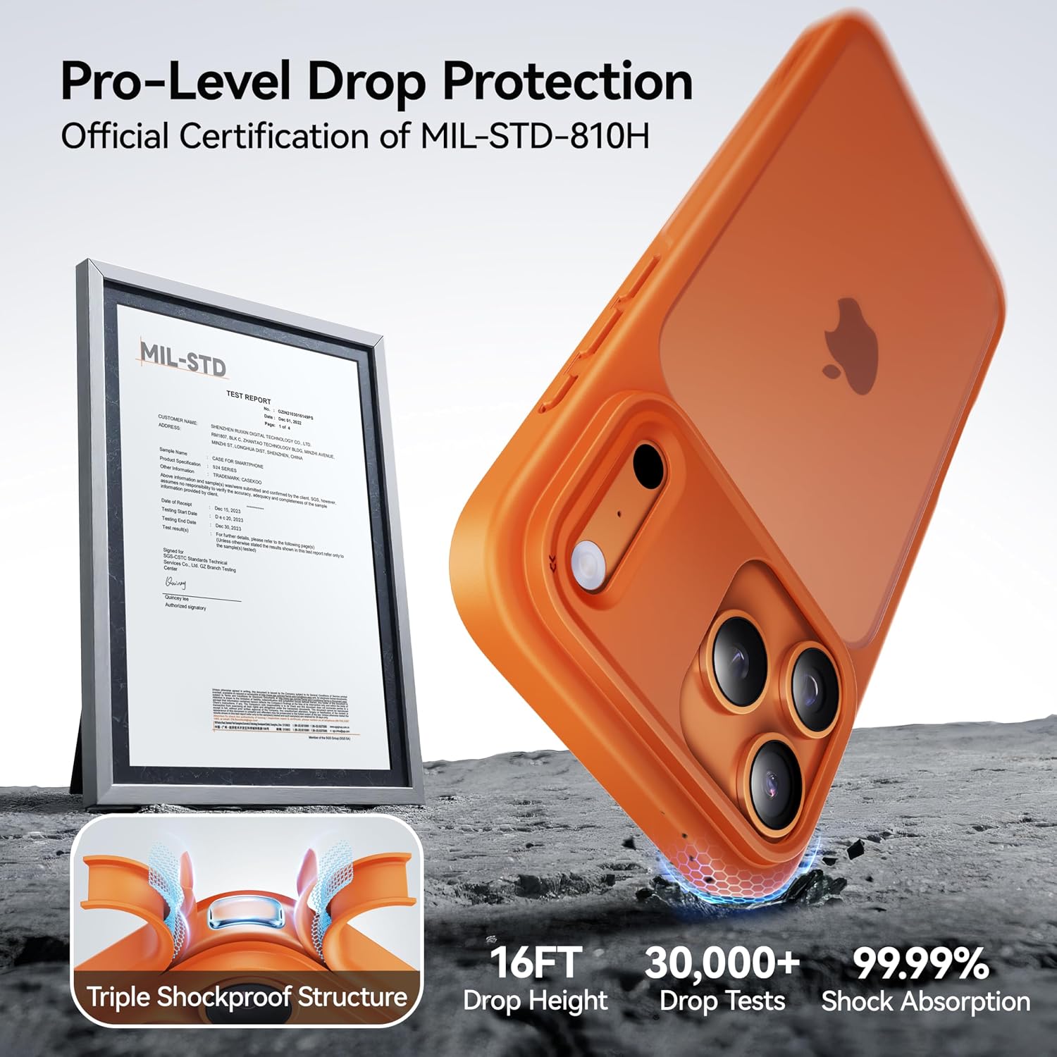 Detalle 2 de CASEKOO Armor for iPhone 17 Pro Max 16ft protection