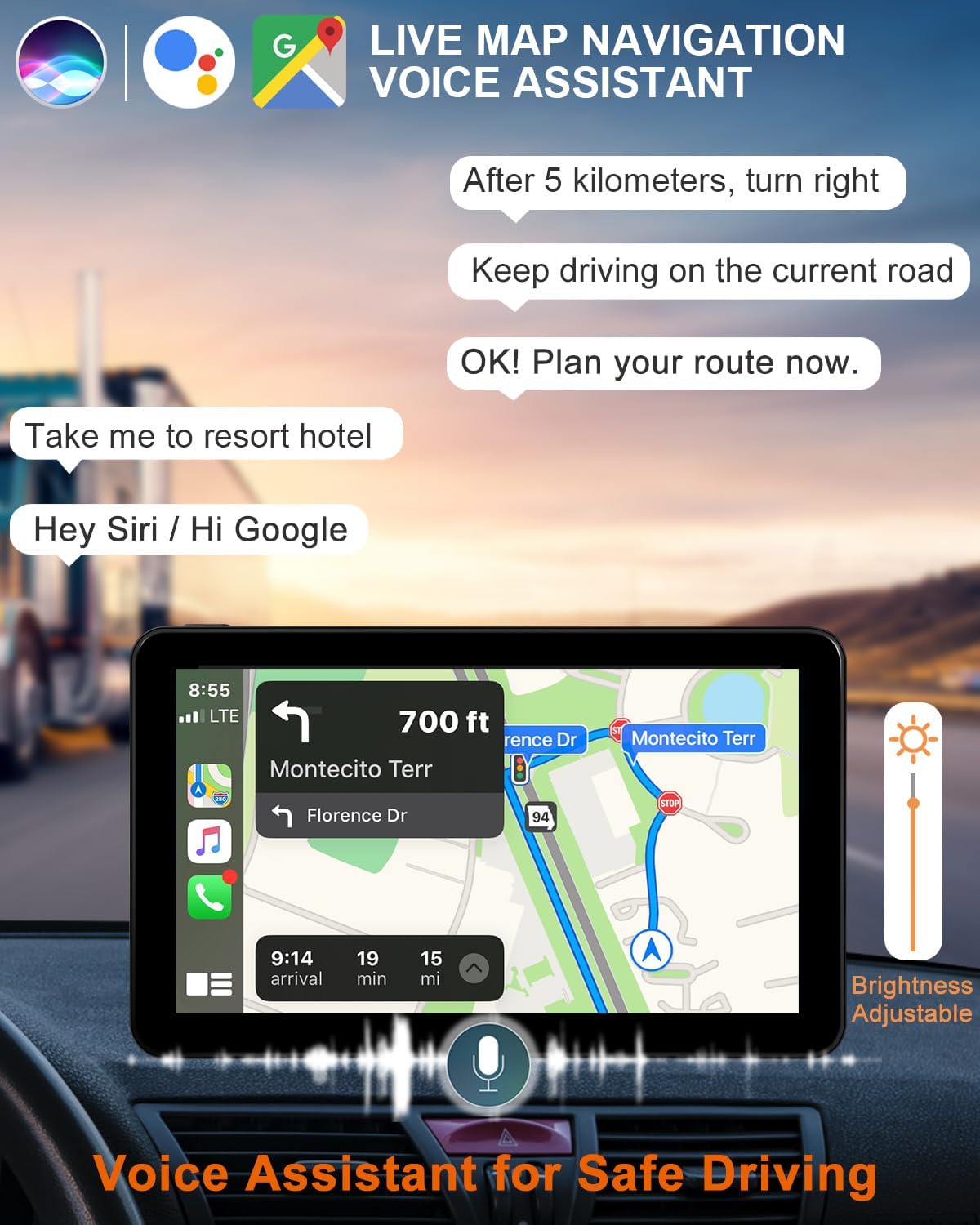 Detalle de Wireless CarPlay Android Auto Screen 7-inch