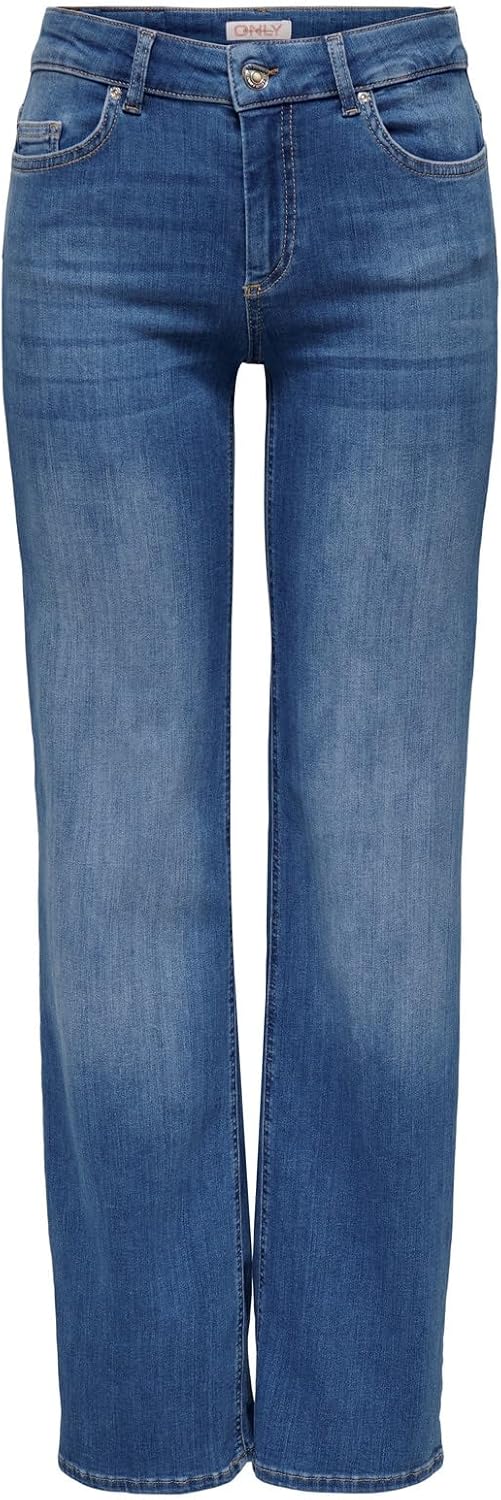 Detalle de ONLY Female Straight-Fit Jeans ONLBLUSH – Mittlere Taille, Gerade geschnitten