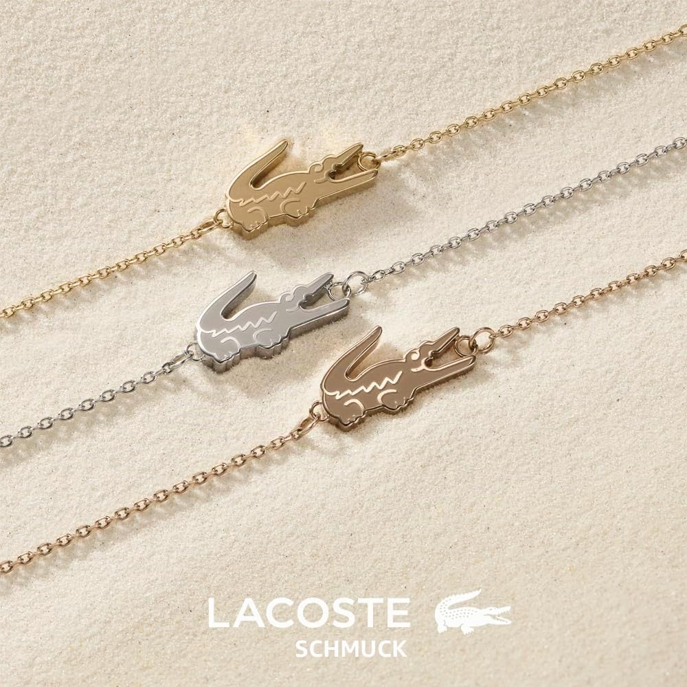 Detalle de Lacoste Gliederarmband Damen – CROCODILE Kollektion, Edelstahl, multifarbig
