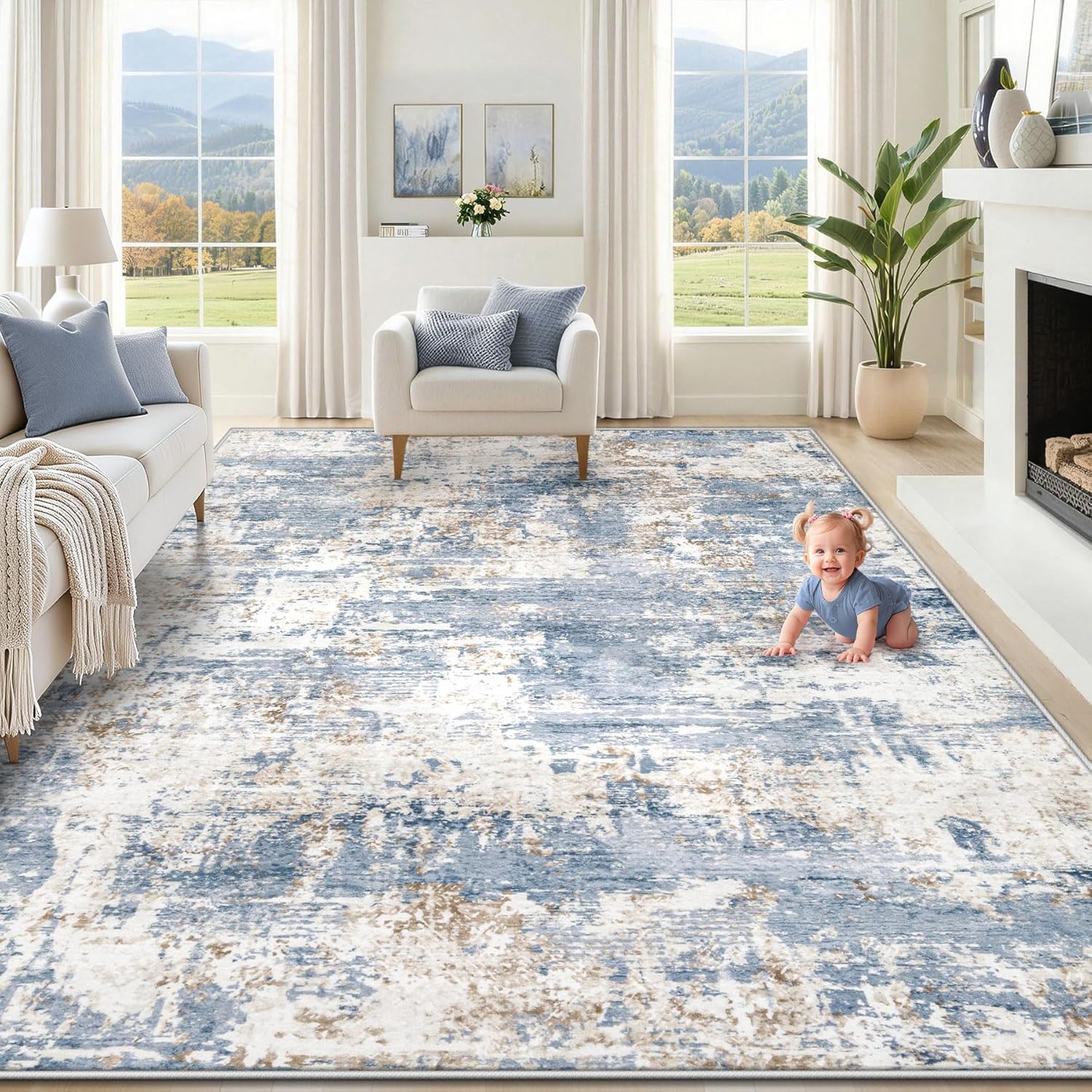 Modern Abstract 8x10 Area Rug 🏠