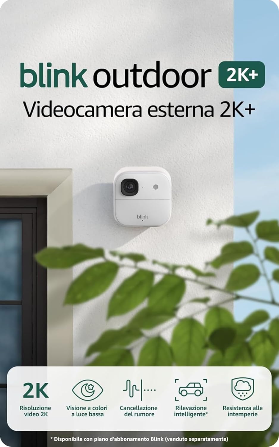 Detalle de Videocamera esterna 2K+ Blink (ultimo modello) + videocitofono supplementare Blink: sicurezza intelligente senza fili