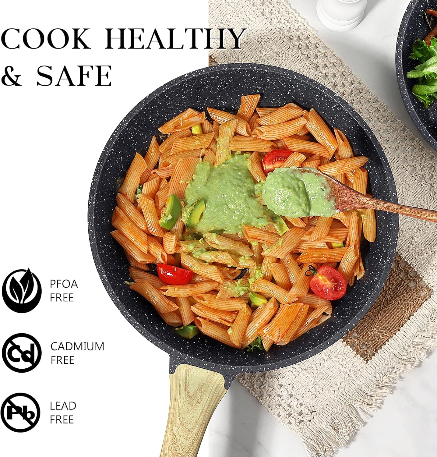 Thumbnail 5 de GiPP Grey Granite non-stick skillet frying pan with lid (PFOA-free) – 24cm+Lid