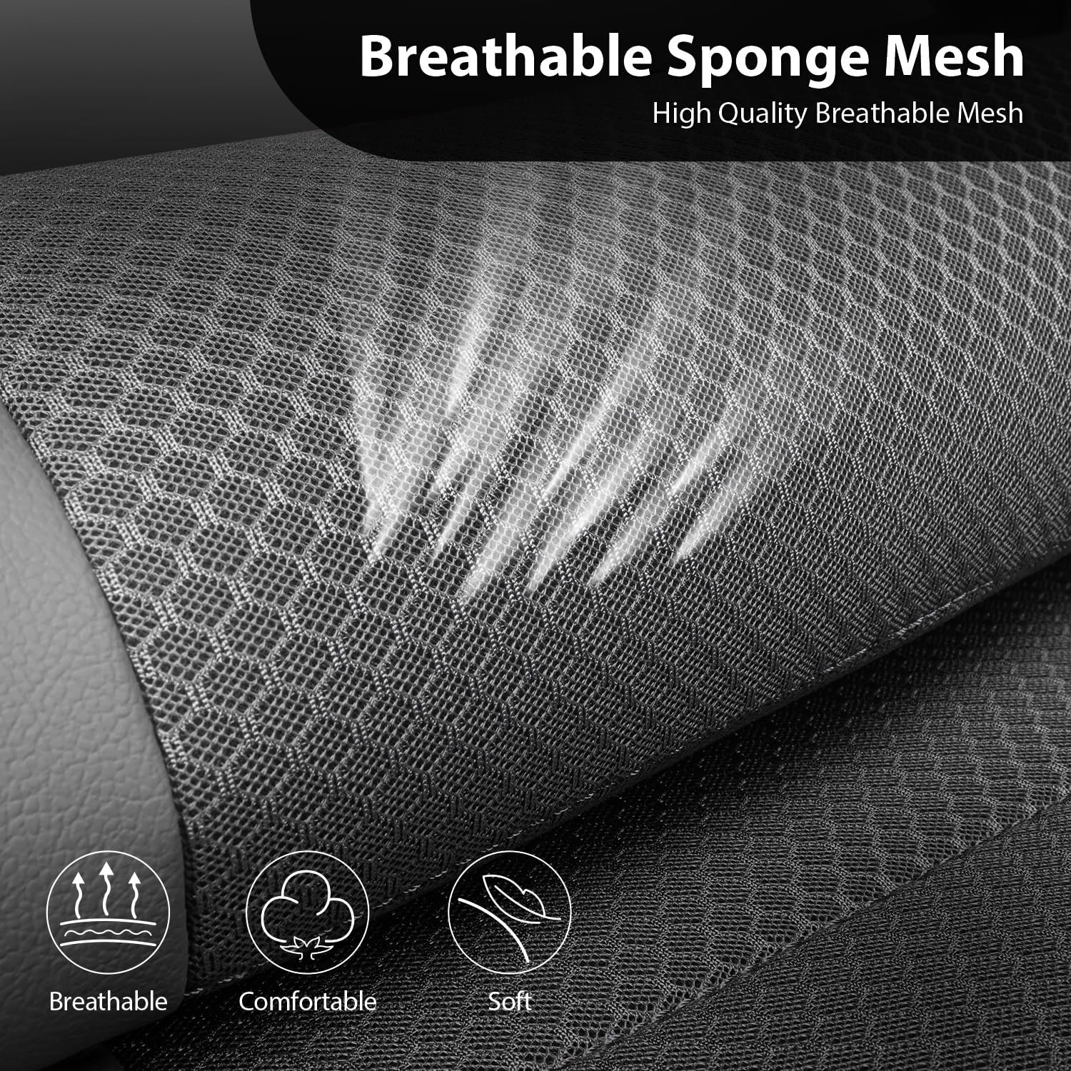 Thumbnail 6 de CAR PASS Leather Car Seat Covers Full Set, Gray